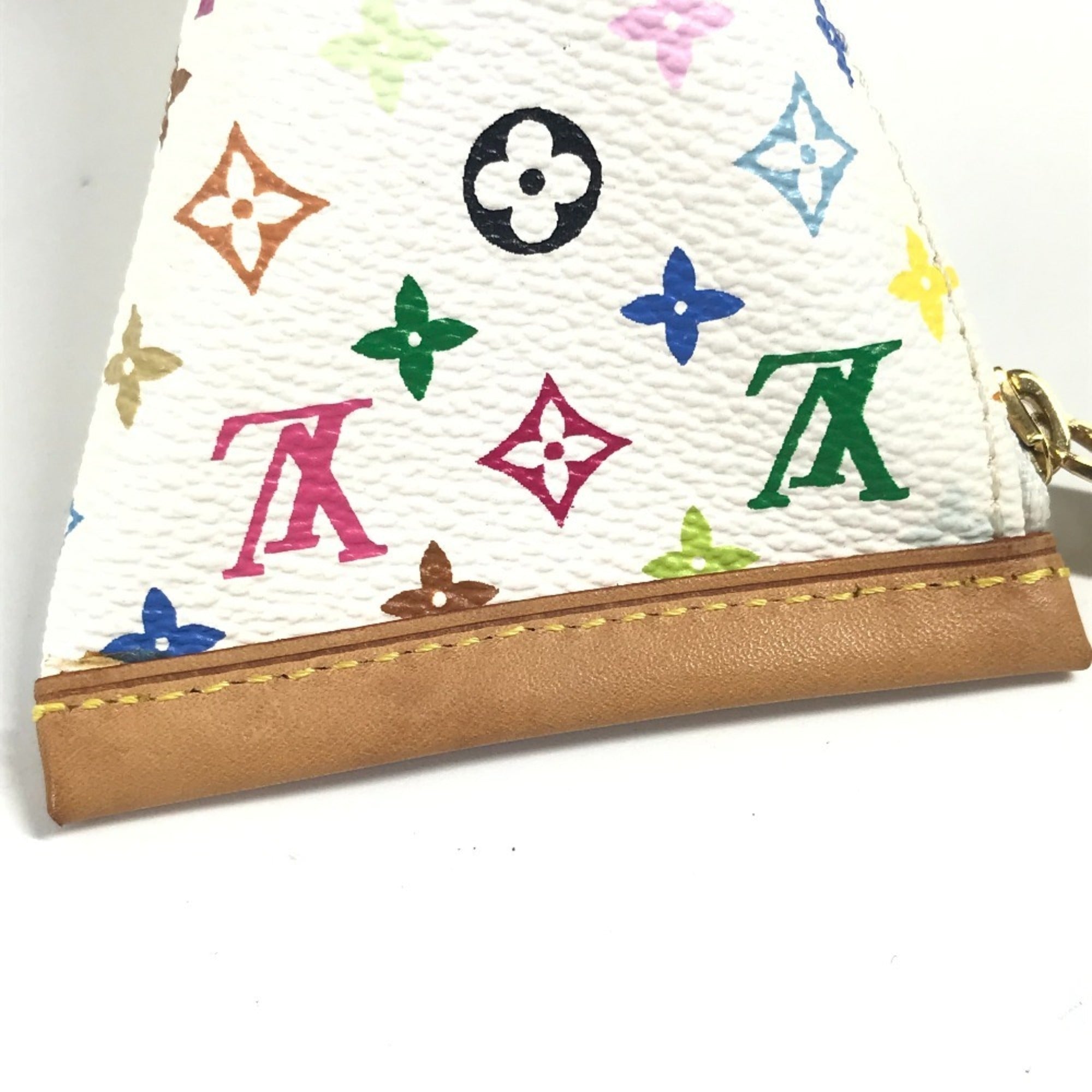 Louis Vuitton Blanc White Monogram Multicolore Coin Purse/Coin Case