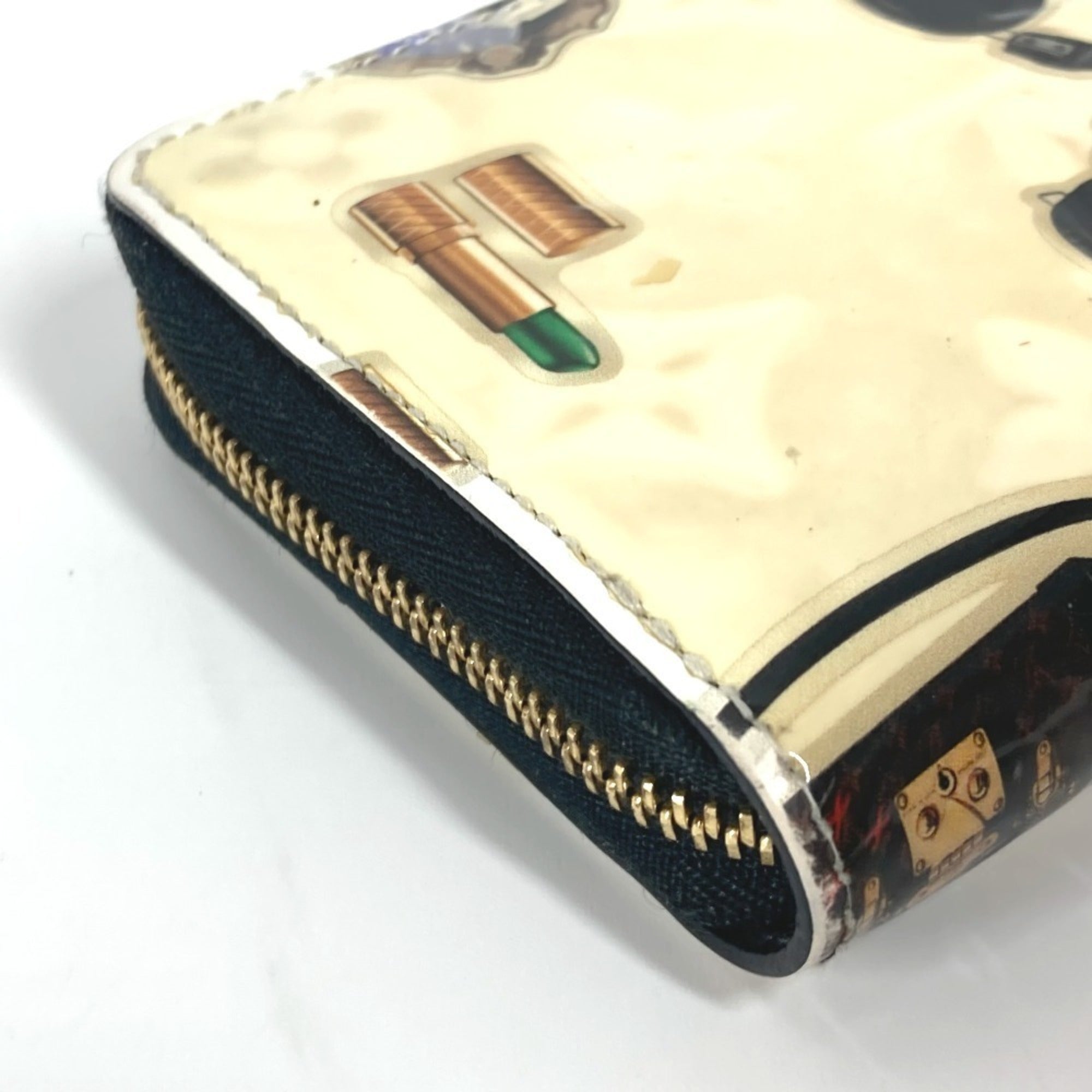 Louis Vuitton Black White Patent Leather Coin Purse/Coin Case