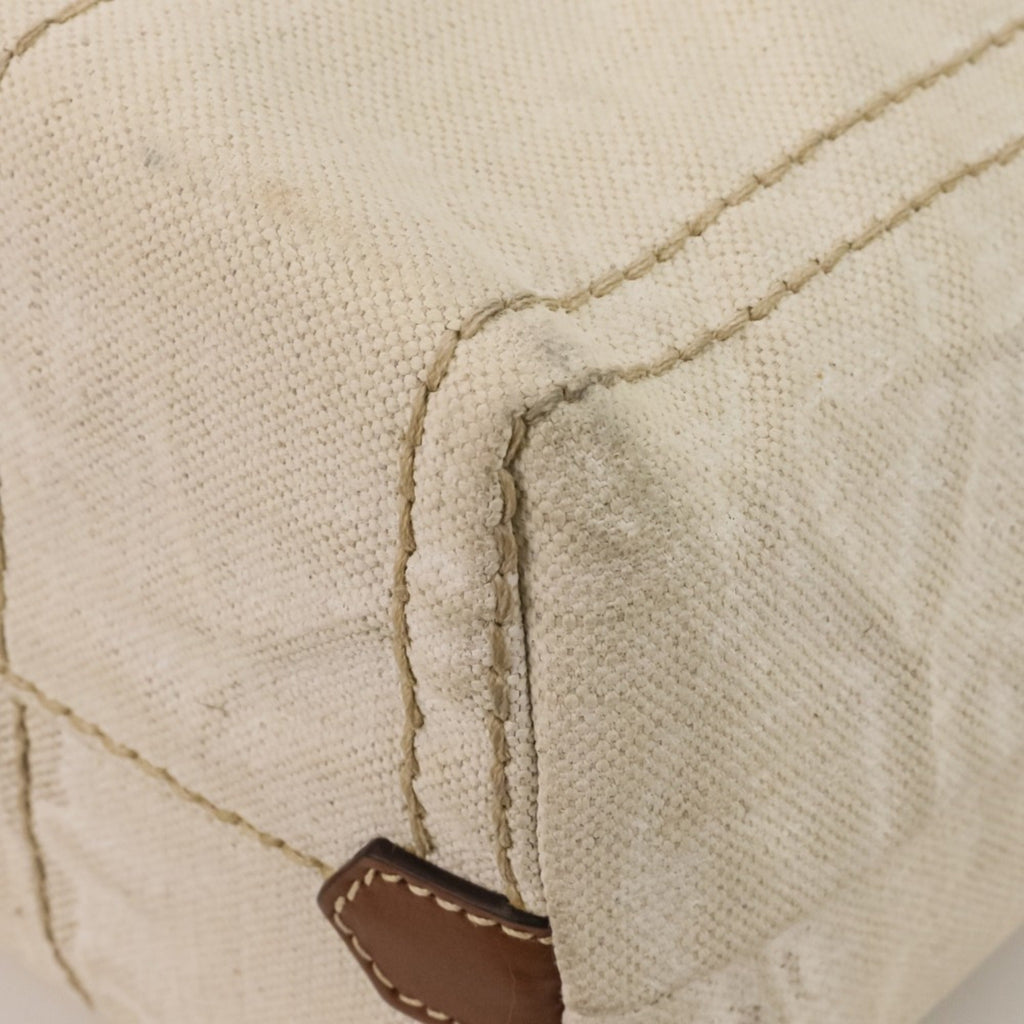 Prada Brown Off-White Coated Canvas Tote Bag