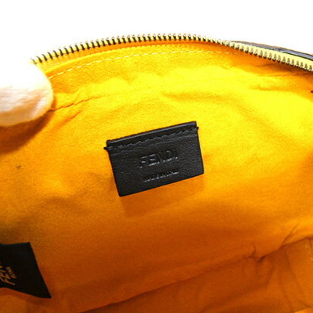 Fendi Blue Red Color Yellow Leather Pochette Shoulder Bag