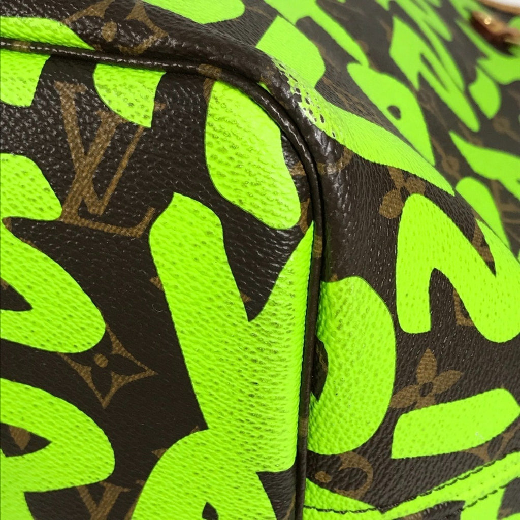 Louis Vuitton Brown Green Vert Monogram Graffiti Shoulder Bag Tote Bag