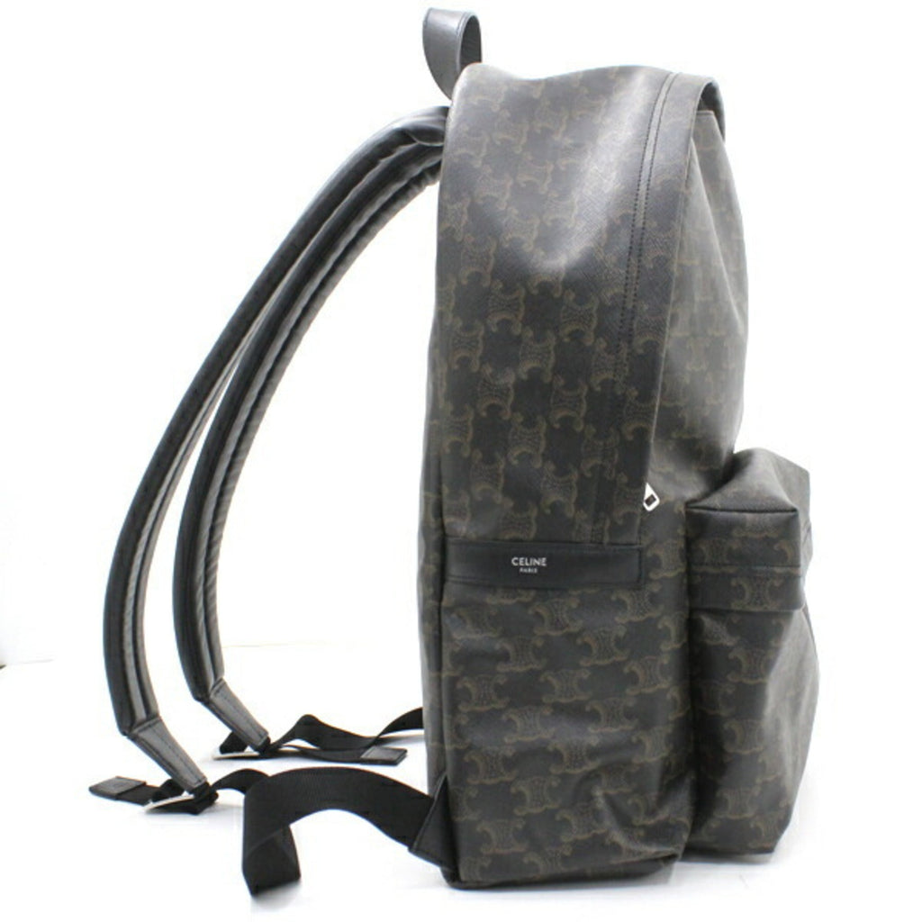Celine Black Brown Canvas Leather Backpack