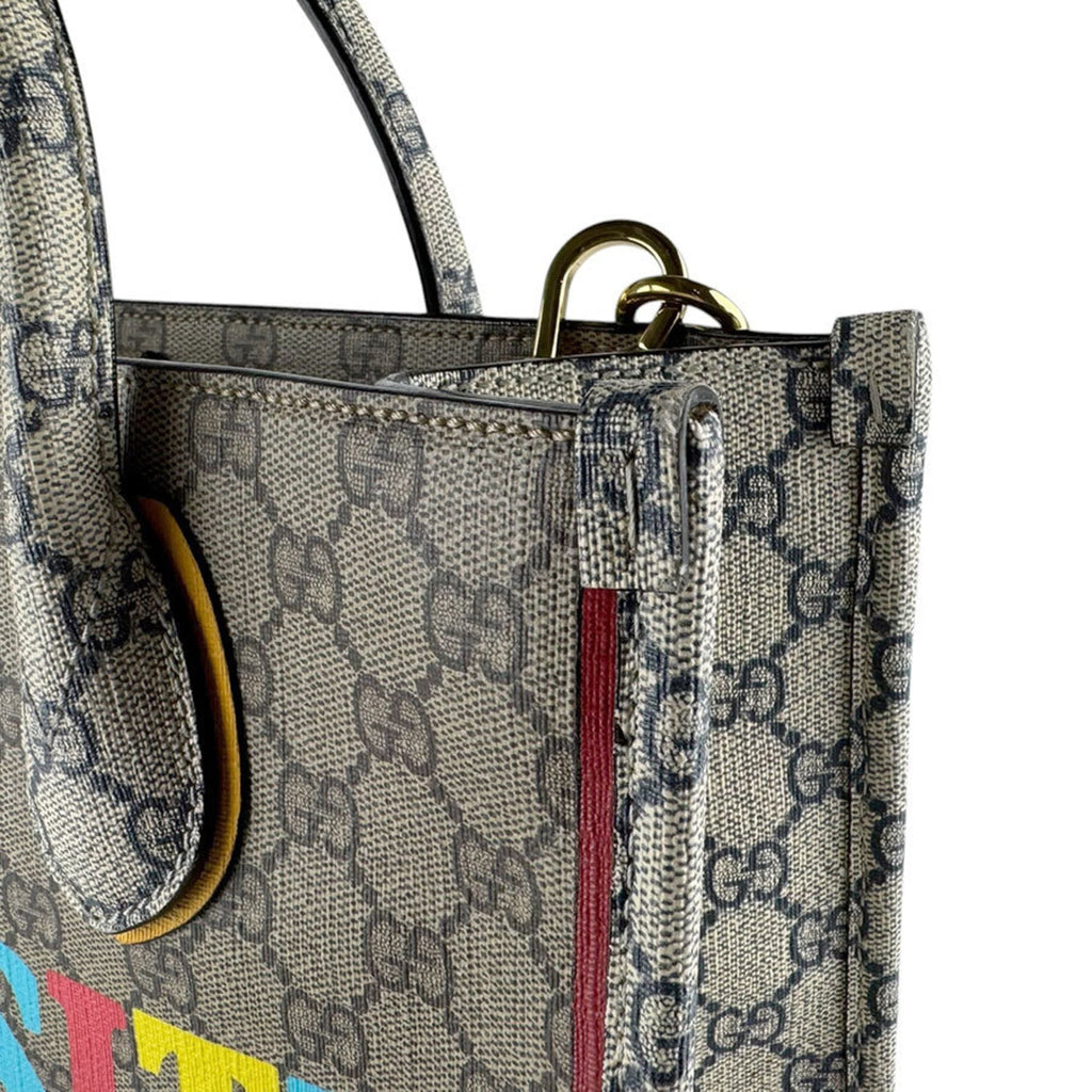 Gucci Brown Navy Gg Supreme Handbag Shoulder Bag (Pre-Owned)