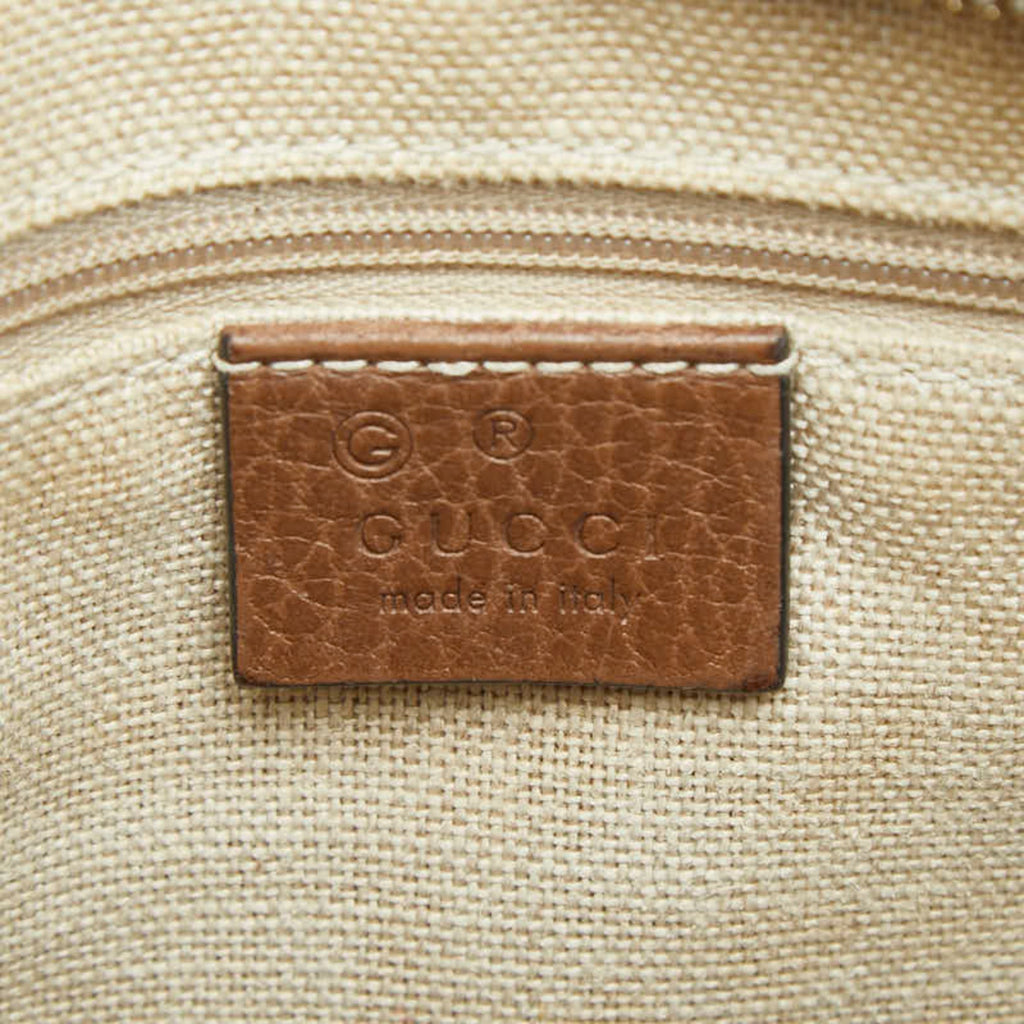 Gucci Gg Canvas Black Leather Handbag Shoulder Bag (Pre-Owned)
