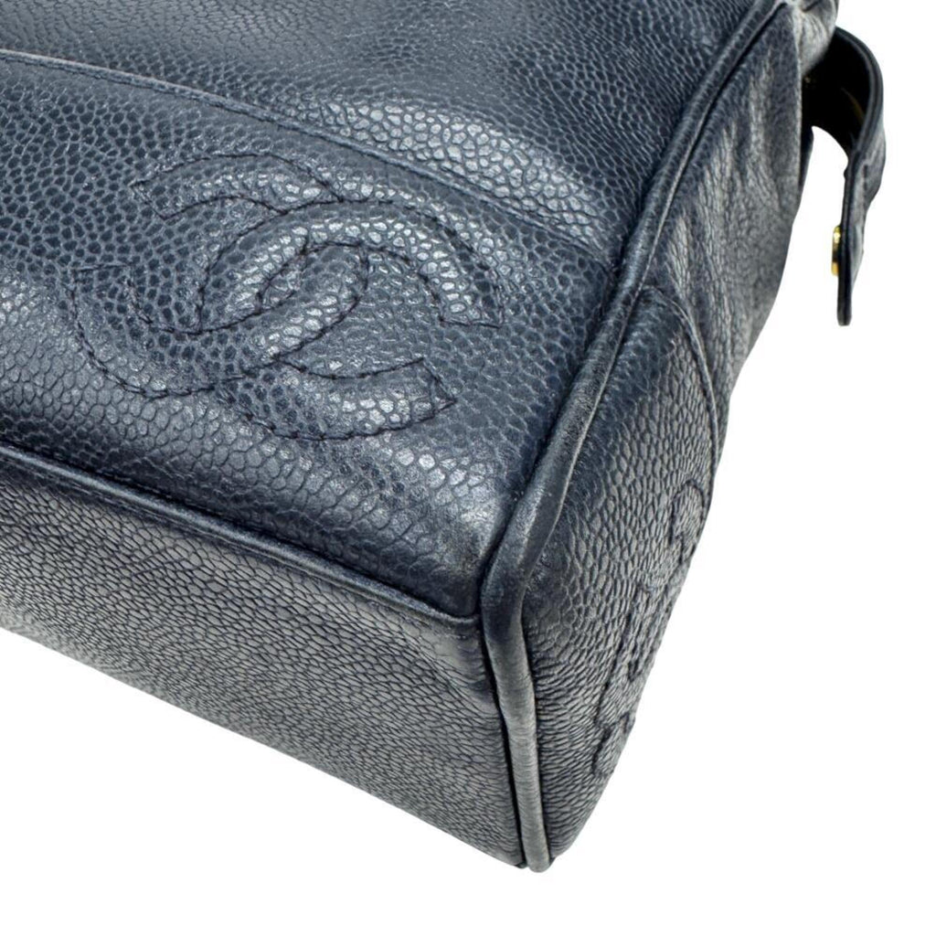 Chanel Navy Grained Calfskin Tote Bag