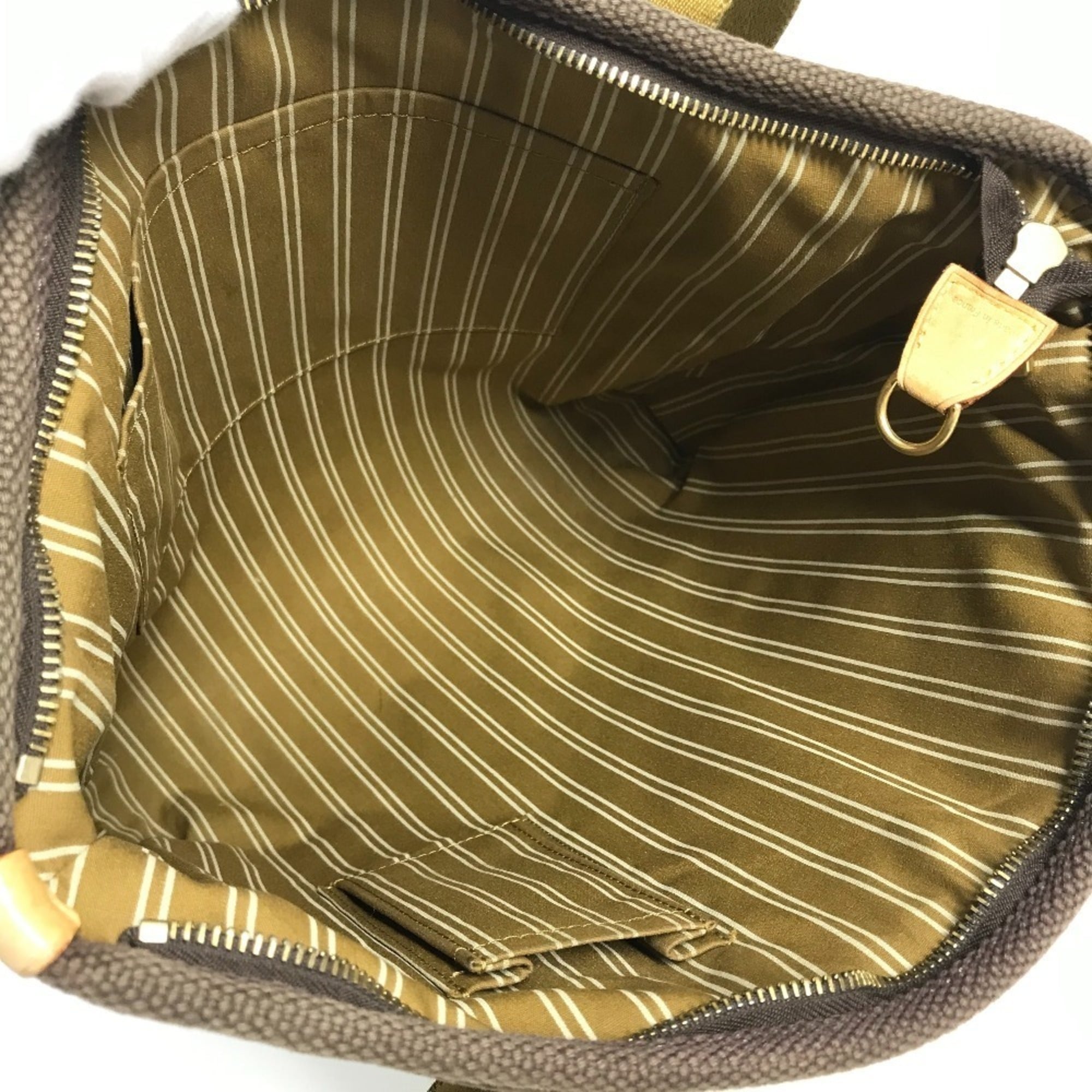 Louis Vuitton Brown Canvas Leather Shoulder Bag Tote Bag