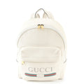 Gucci Black White Leather Backpack Shoulder Bag (Pre-Owned)