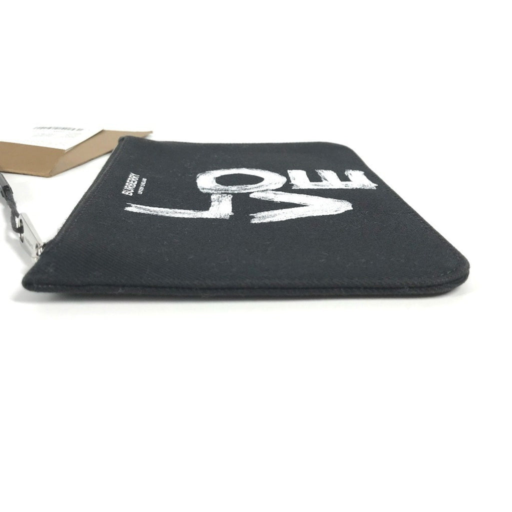 Burberry Black White Canvas Coin Purse/Coin Case