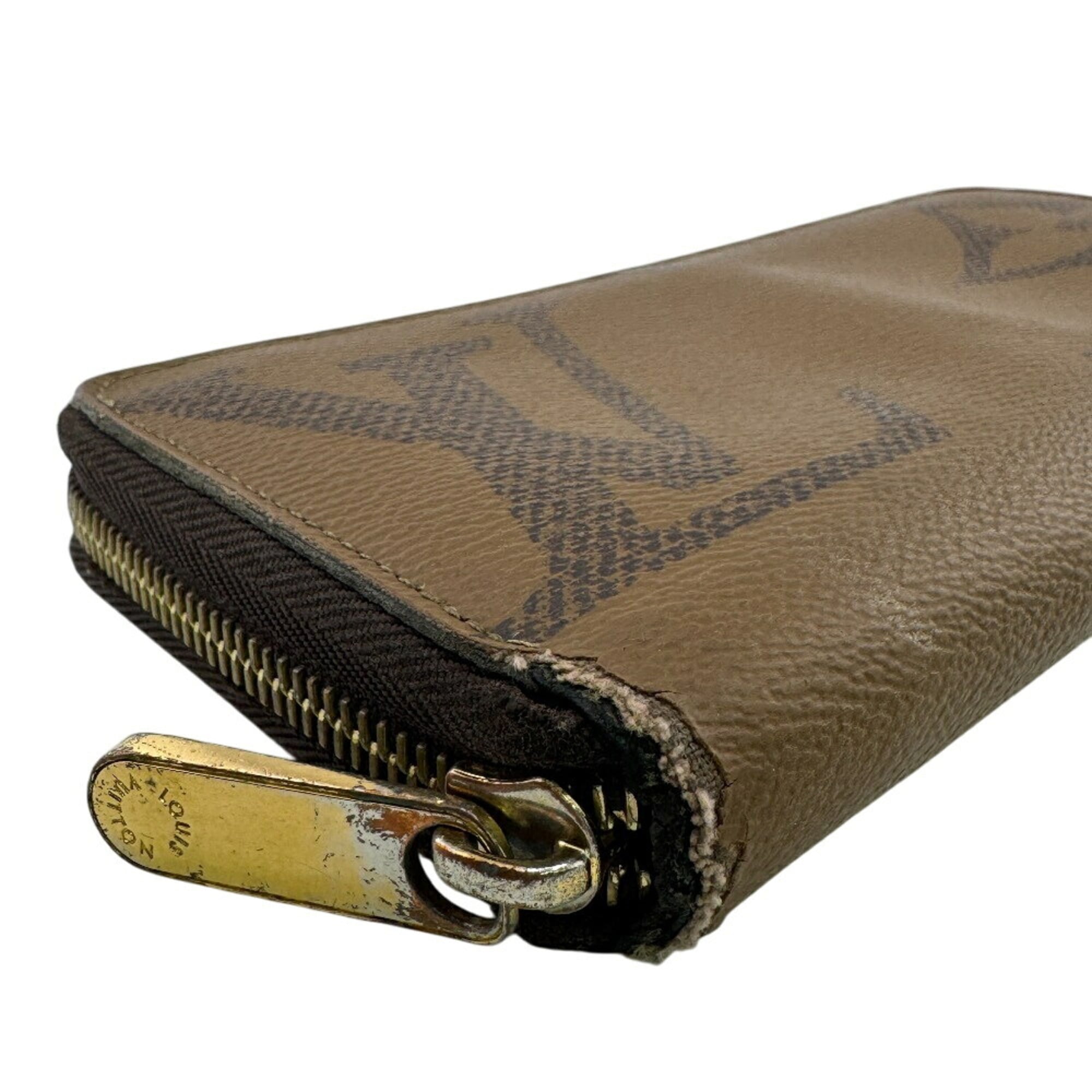 Louis Vuitton Black Brown Camel Leather Long Wallet