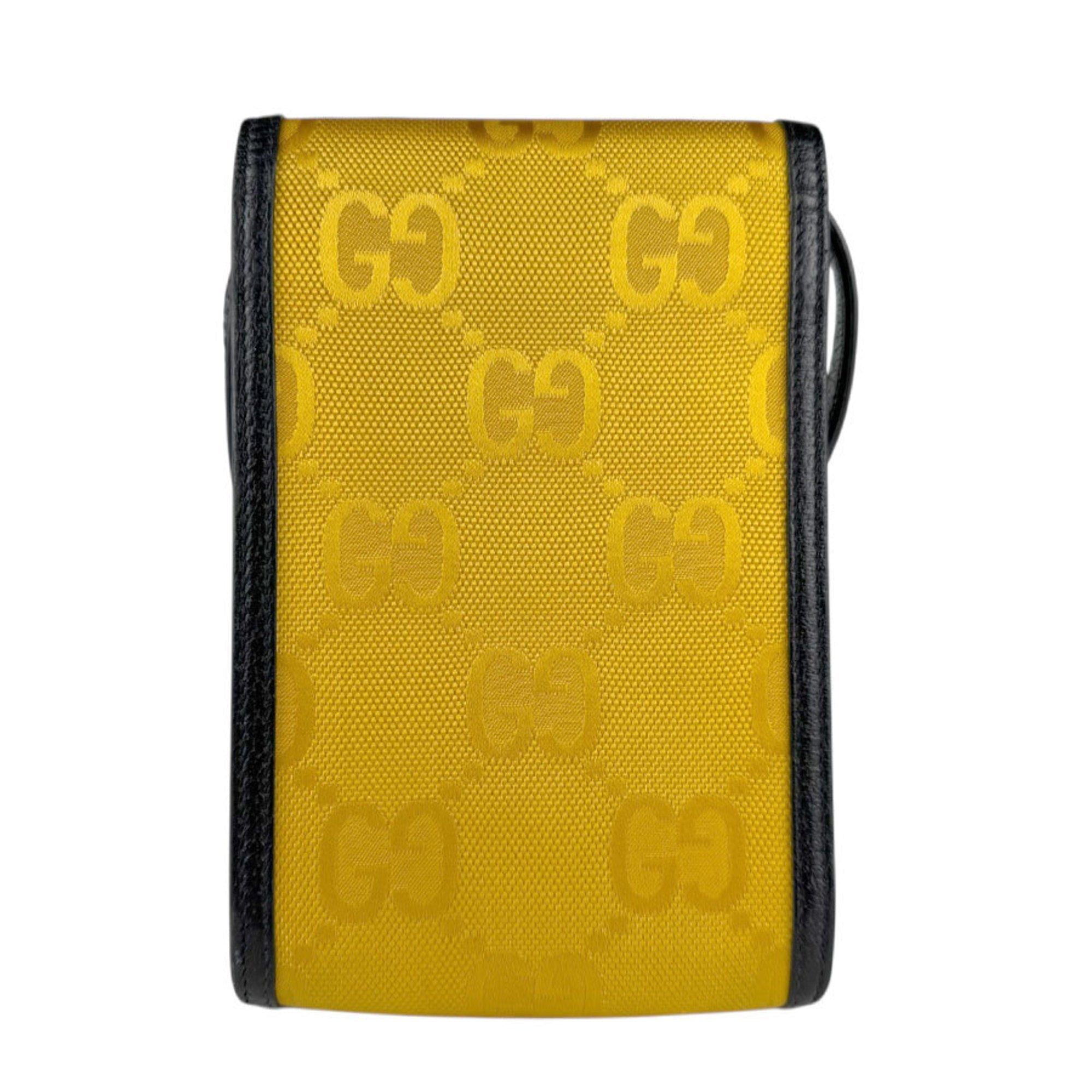 Gucci Black Yellow Nylon Leather Shoulder Bag (Pre-Owned)