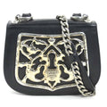 Prada Black Leather Metal Shoulder Bag