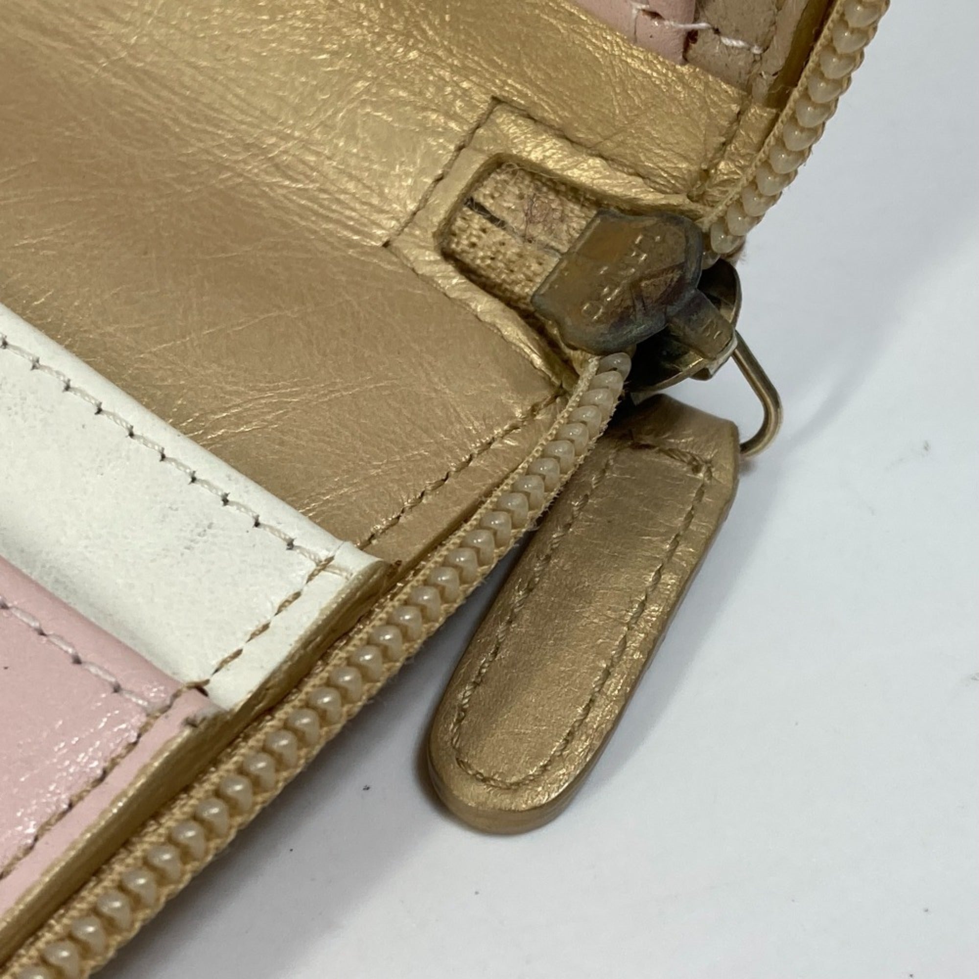 Chanel Gold Leather Long Wallet (Bi-Fold)