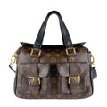 Louis Vuitton Black Brown Monogram Handbag Shoulder Bag