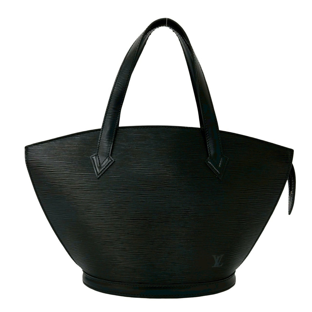Louis Vuitton Black Leather Handbag Tote Bag