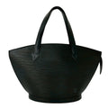 Louis Vuitton Black Leather Handbag Tote Bag