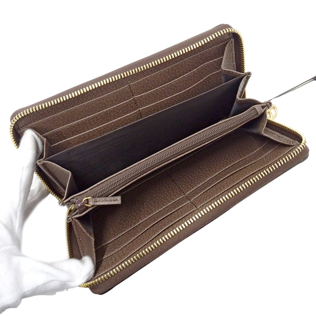 Gucci Beige Brown Gg Supreme Canvas Long Wallet (Bi-Fold) (Pre-Owned)