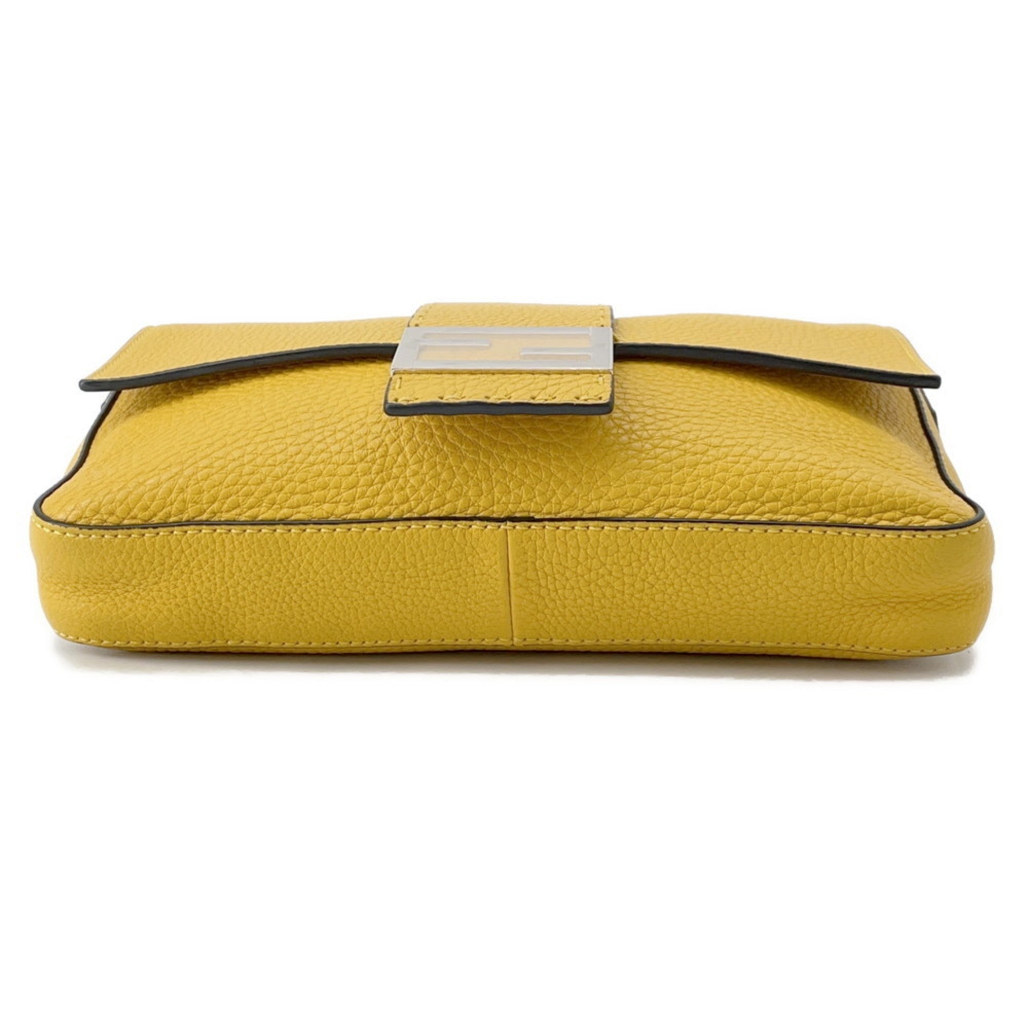 Fendi Selleria Black Yellow Leather Fanny Pack Shoulder Bag
