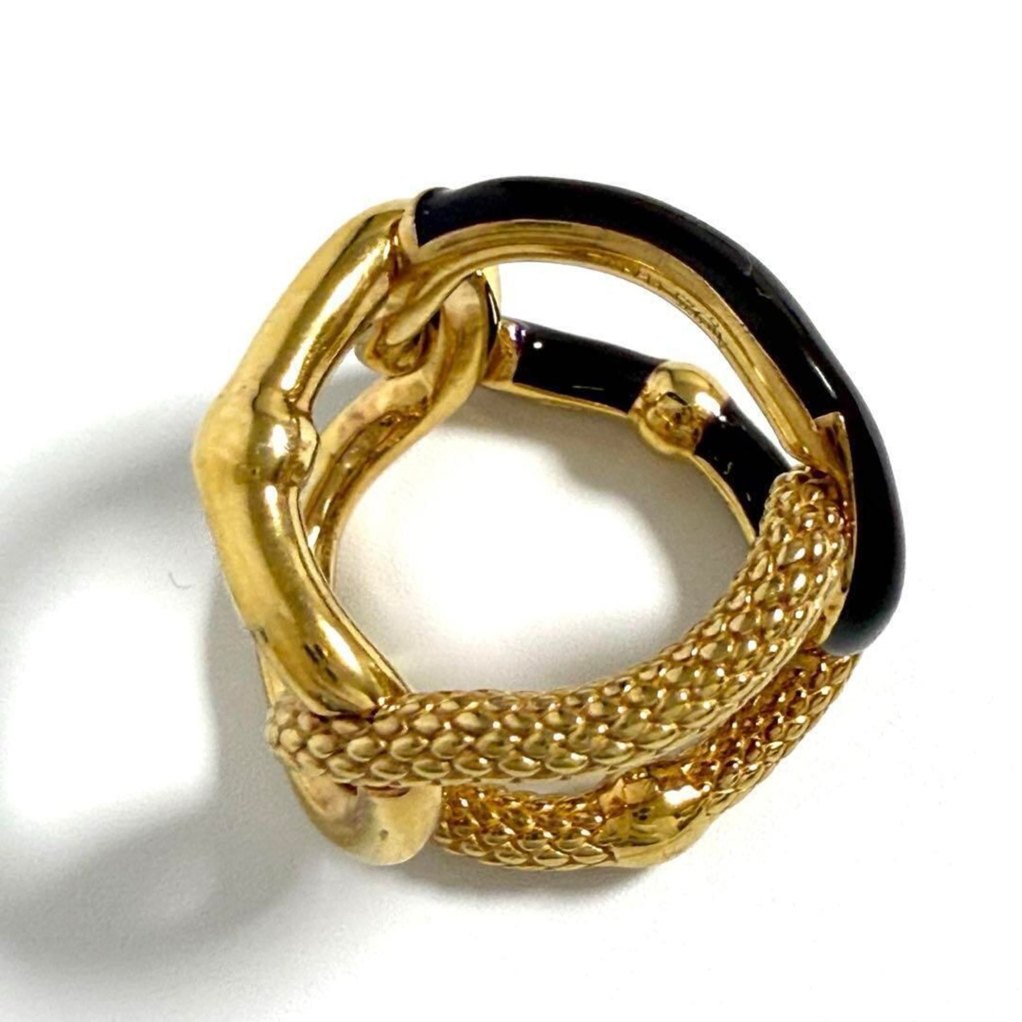Bottega Veneta Gold Brown Silver 925 Band Ring