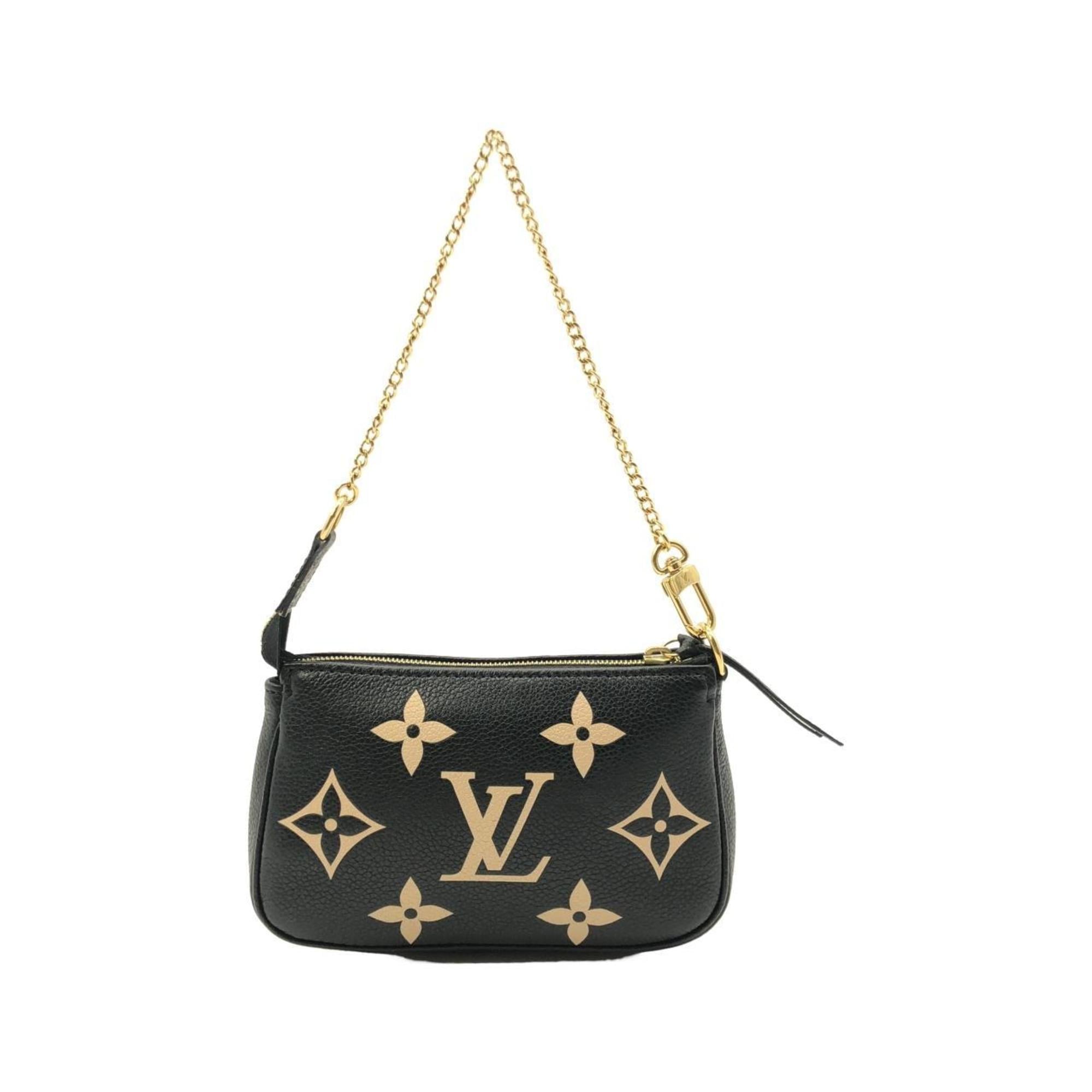 Louis Vuitton Beige Black Leather Pochette