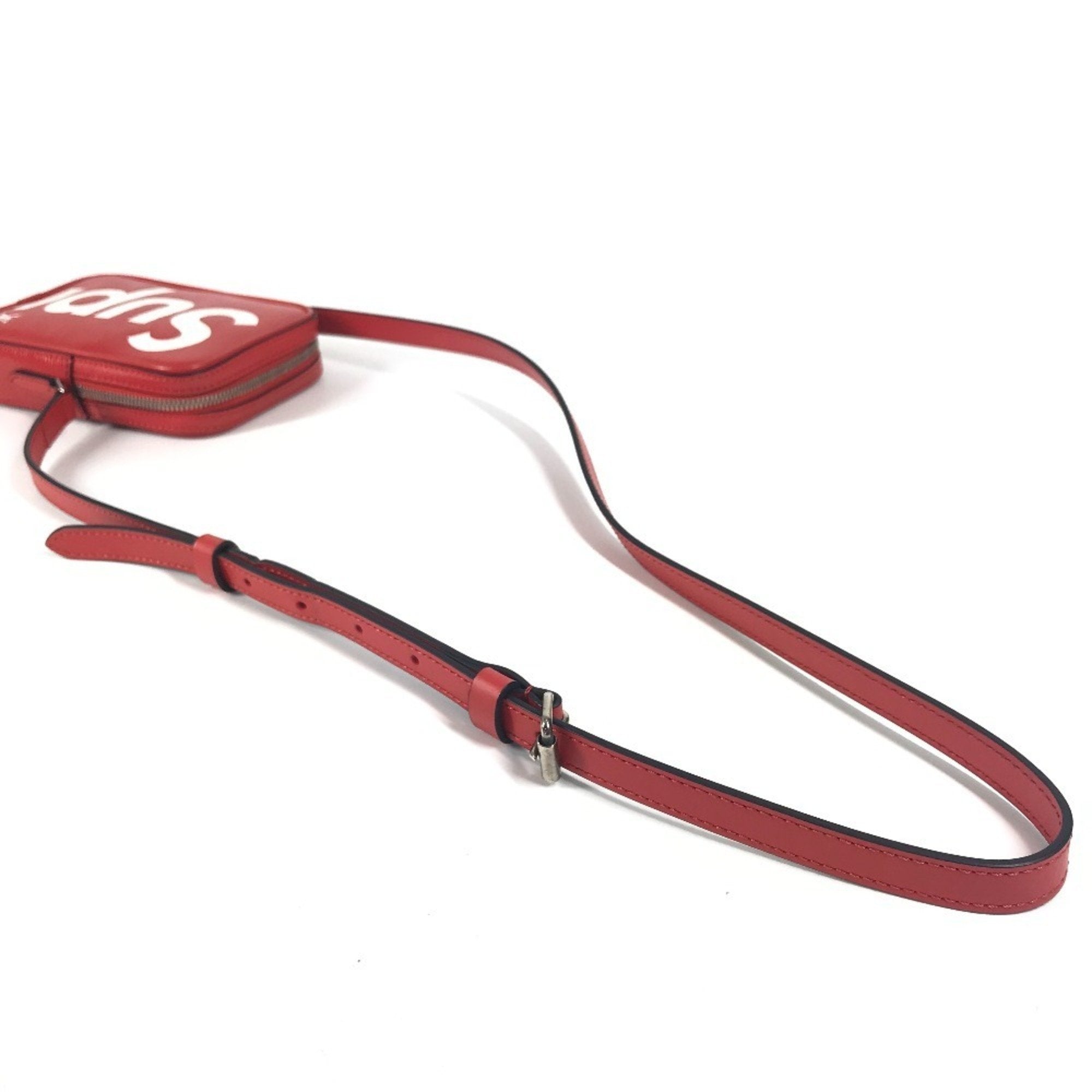 Louis Vuitton Red Color White Epi Leather Pochette Shoulder Bag