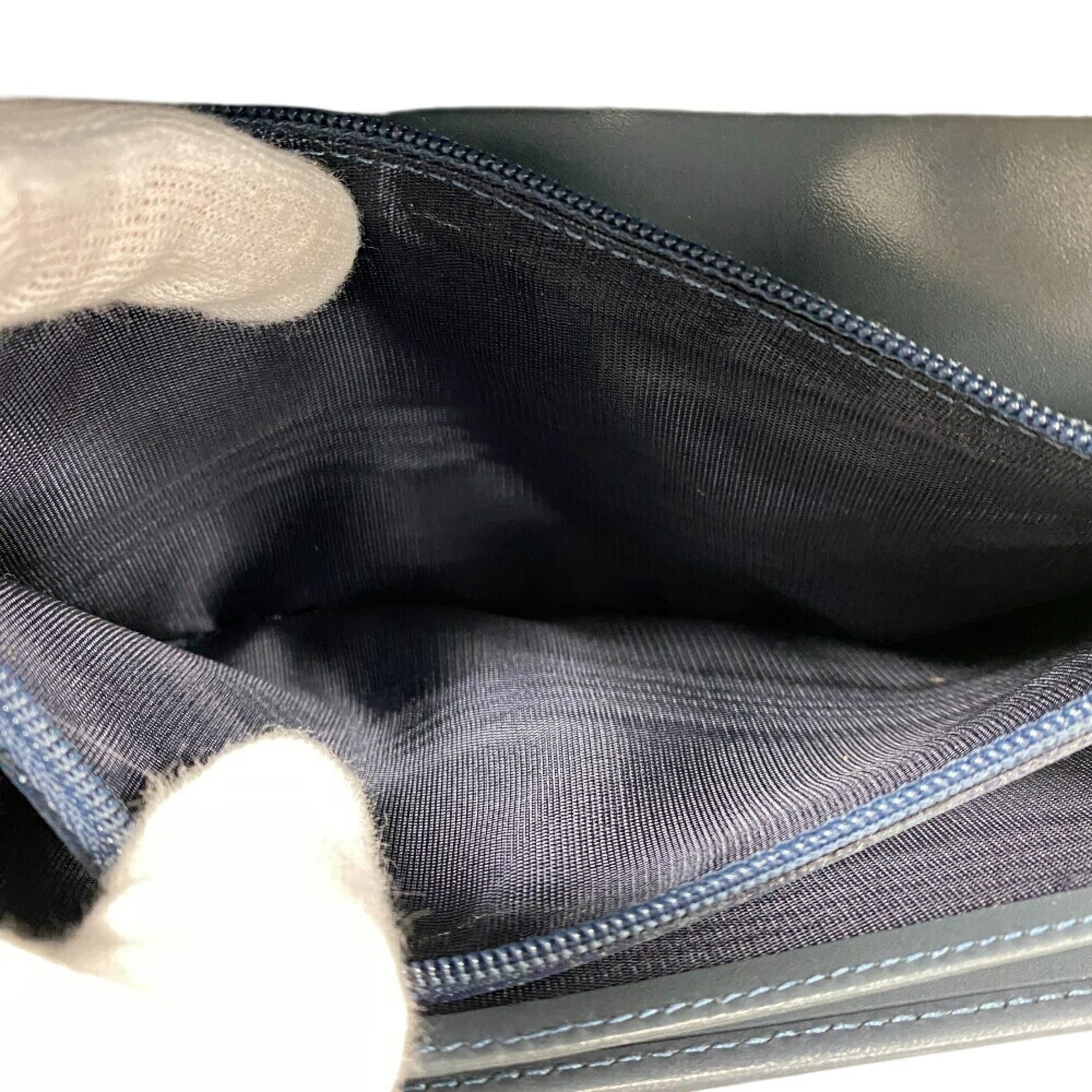 Prada Blue Leather Wallet (Bi-Fold)