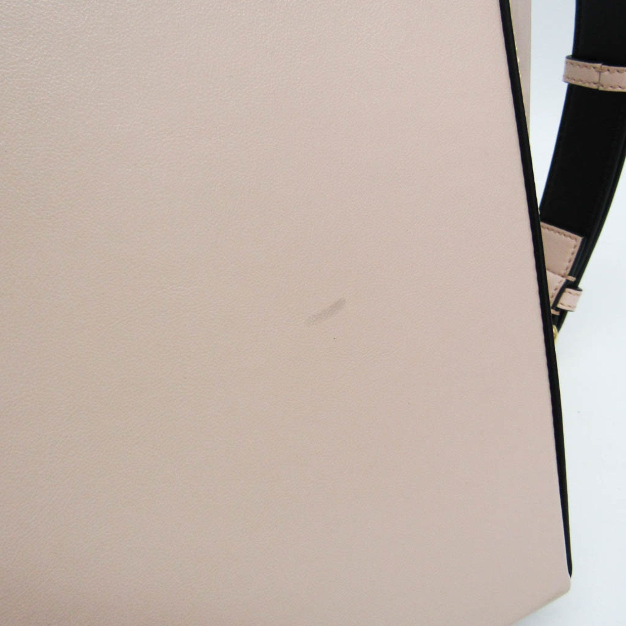 Fendi Black Light Beige Light Pink Leather Handbag Shoulder Bag
