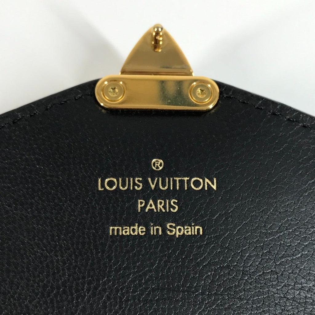 Louis Vuitton Black Leather Long Wallet (Tri-Fold)