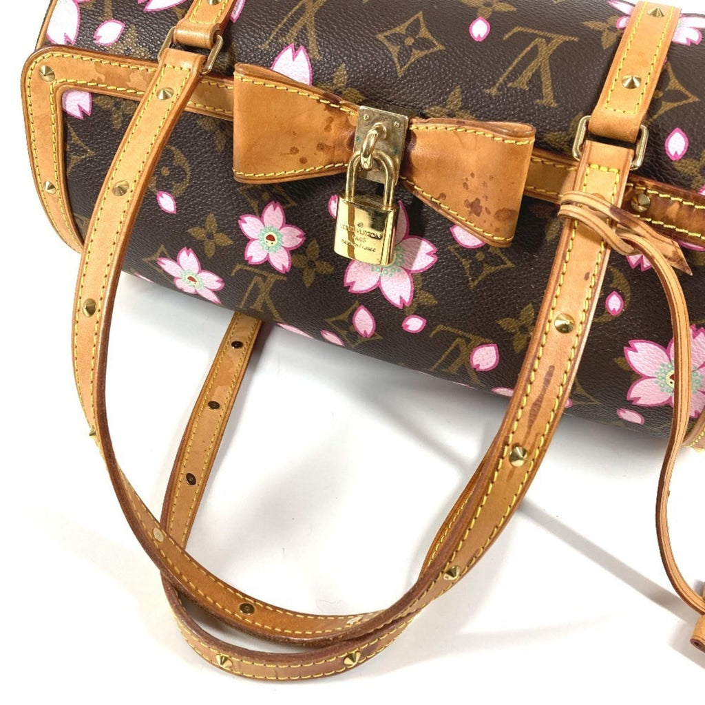 Louis Vuitton Brown Pink Monogram Cherry Blossom Handbag Shoulder Bag Tote Bag