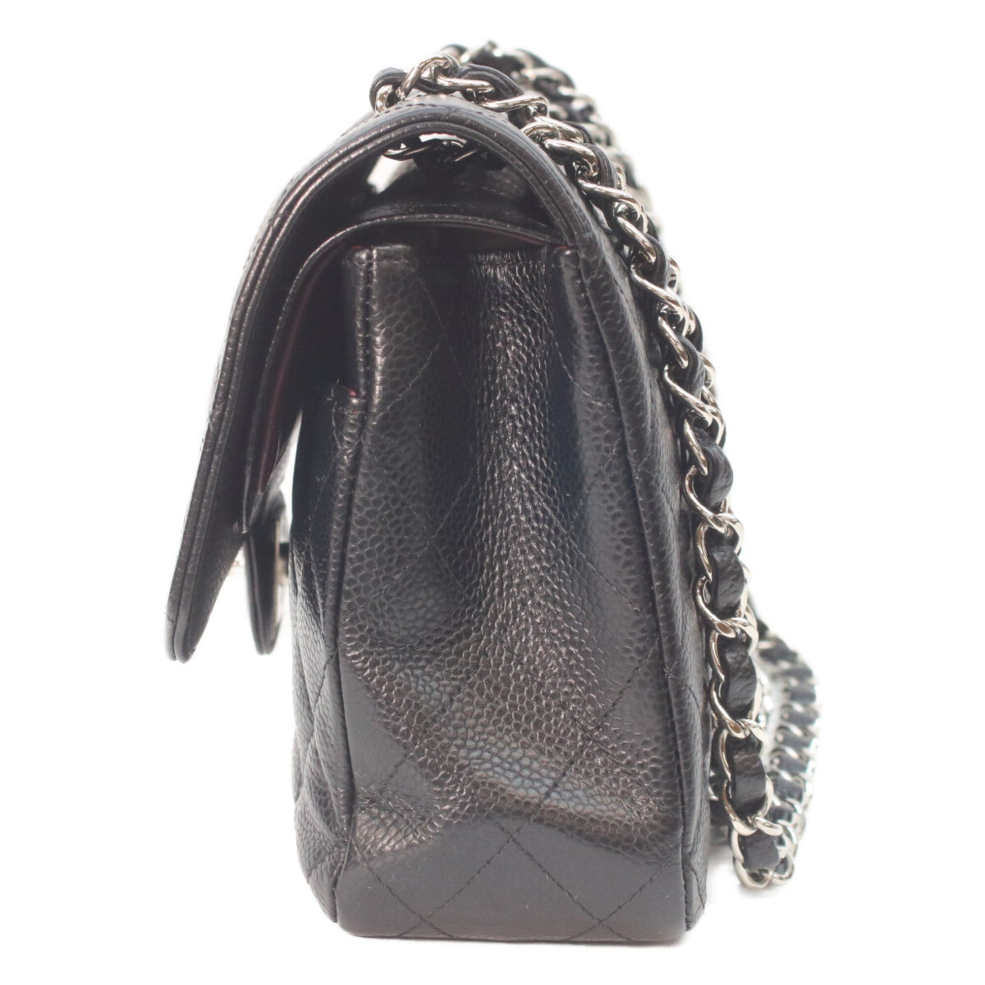 Chanel Matelasse Black Grained Calfskin Shoulder Bag