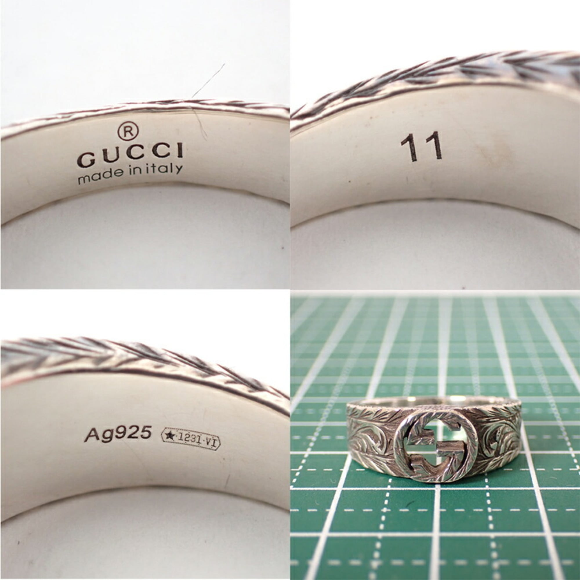 Gucci Silver Sterling Silver 925 Band Ring (Pre-Owned)