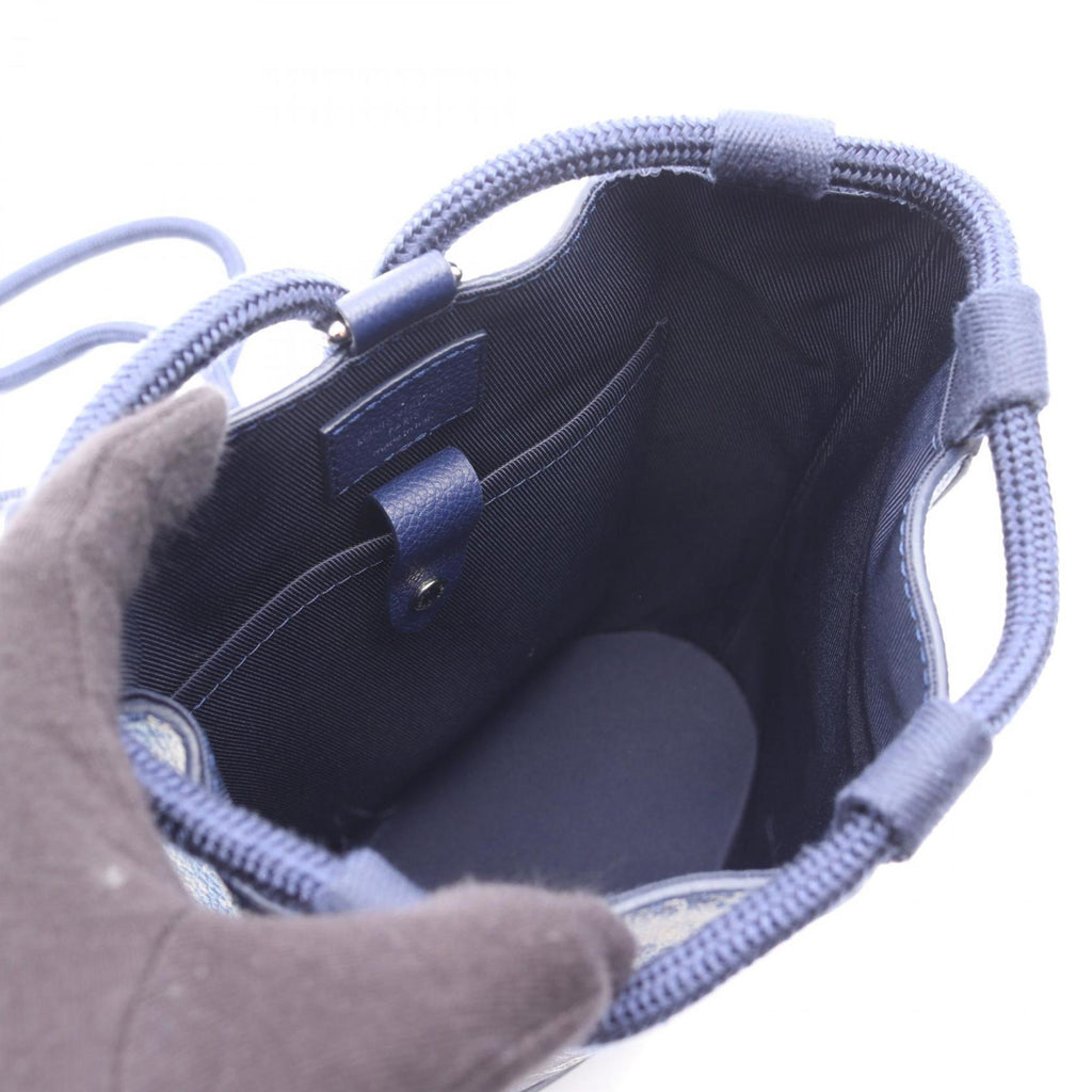 Louis Vuitton Blue Leather Coated Canvas Shoulder Bag