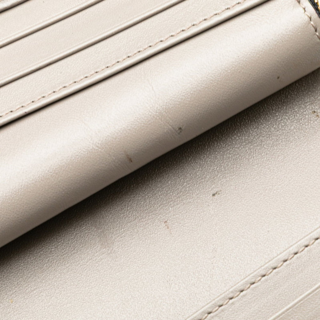 Burberry Gray Leather Long Wallet (Bi-Fold)