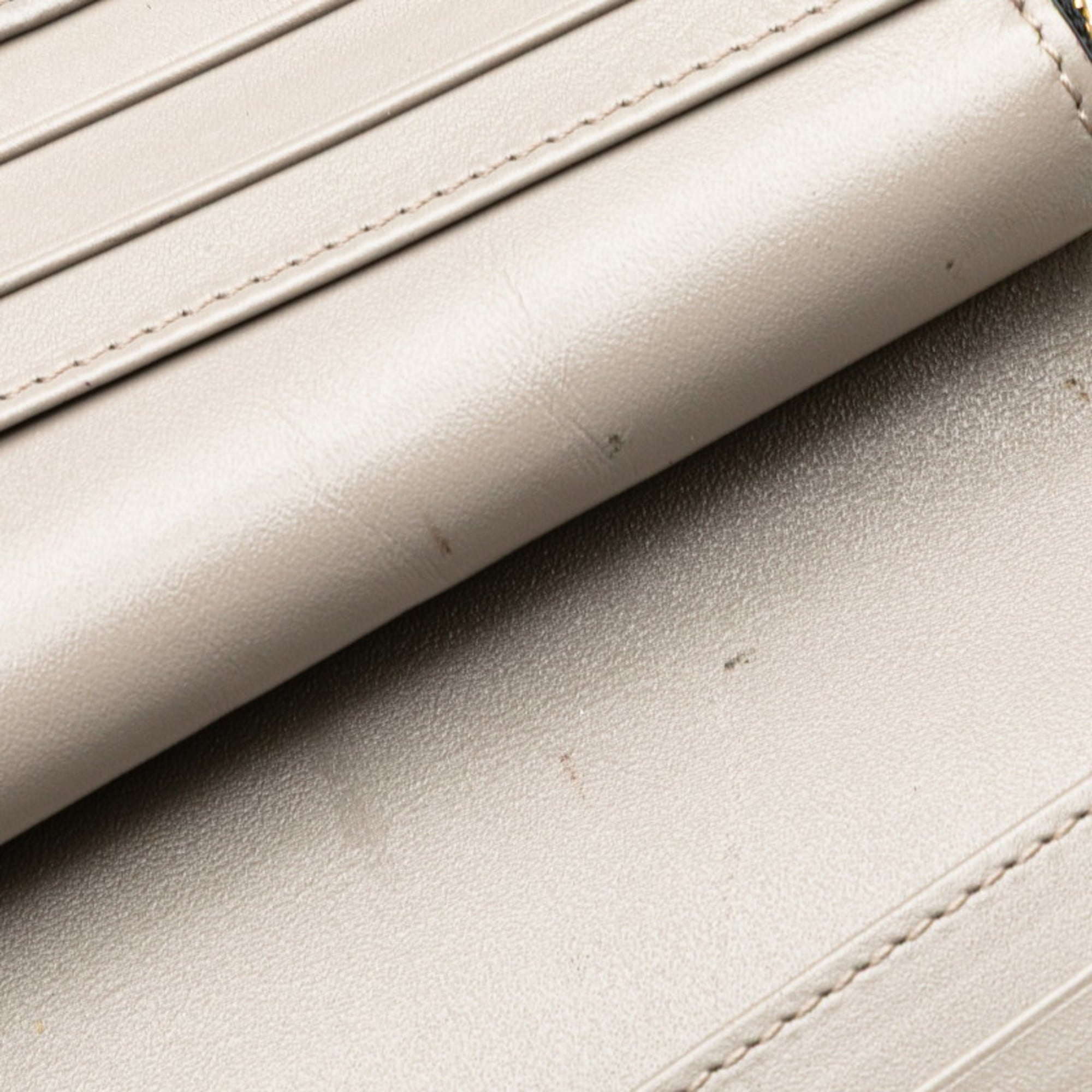 Burberry Gray Leather Long Wallet (Bi-Fold)