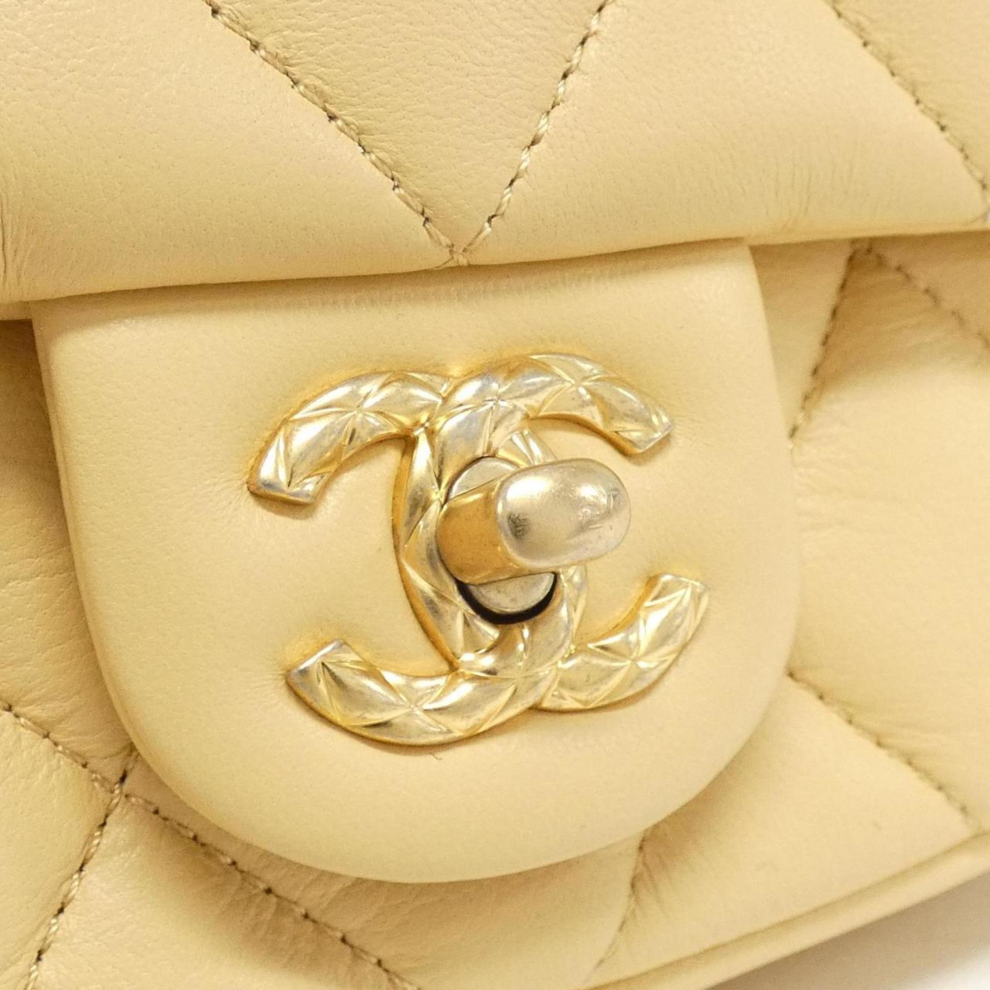 Chanel Beige Leather Shoulder Bag