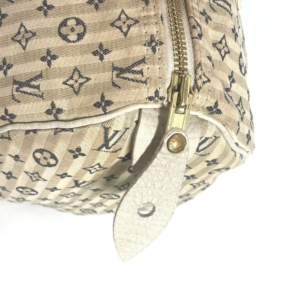 Louis Vuitton Monogram Mini Lin Navy White Monogram Mini Lin Boston Bag Handbag