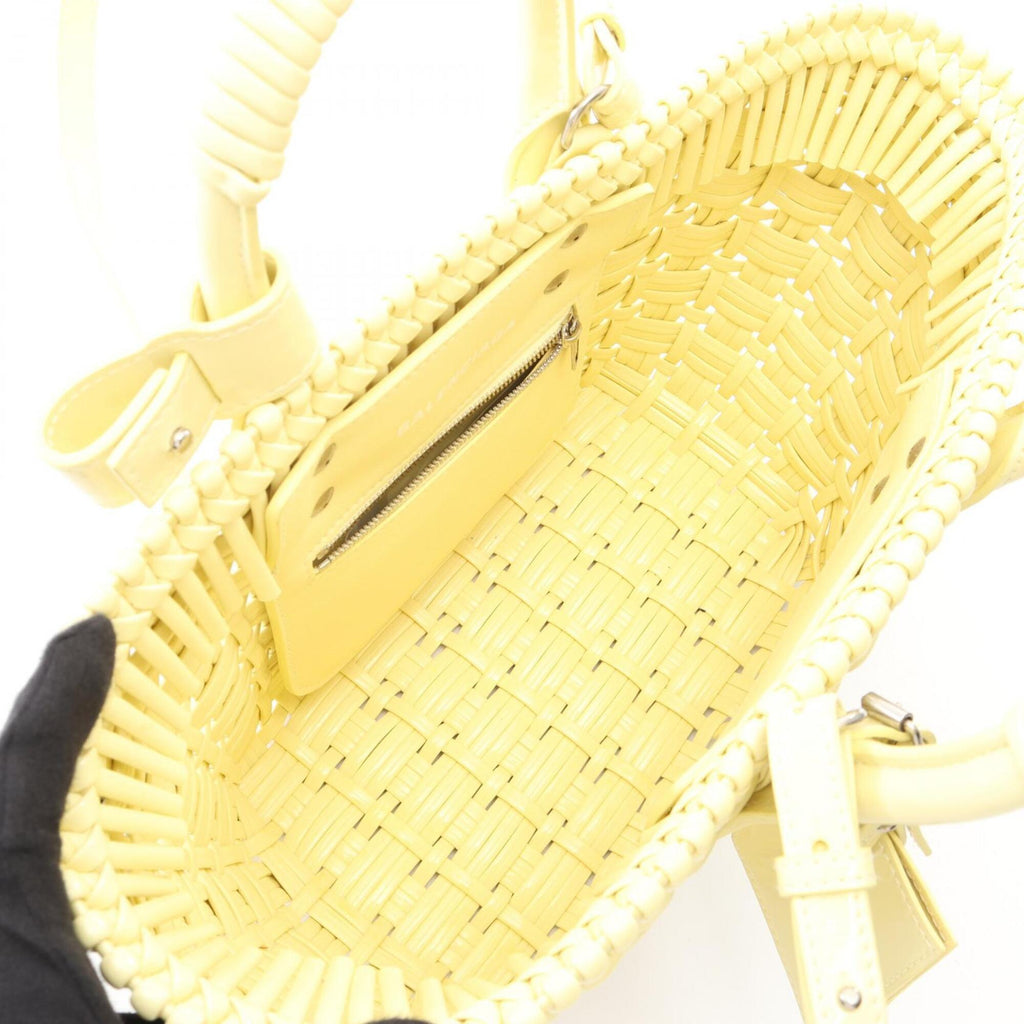 Balenciaga Yellow Leather Basket Handbag Tote