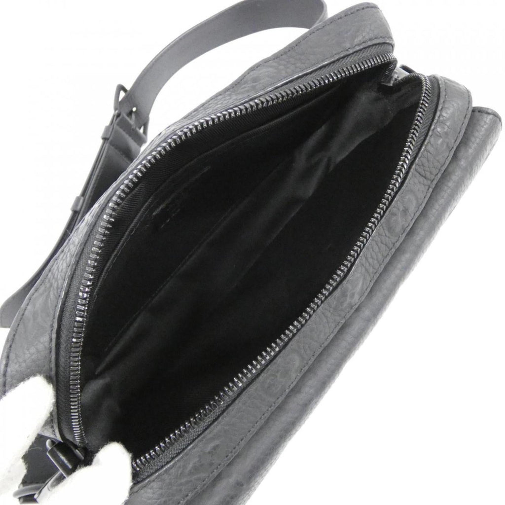 Louis Vuitton Black Leather Messenger Bag Shoulder Bag