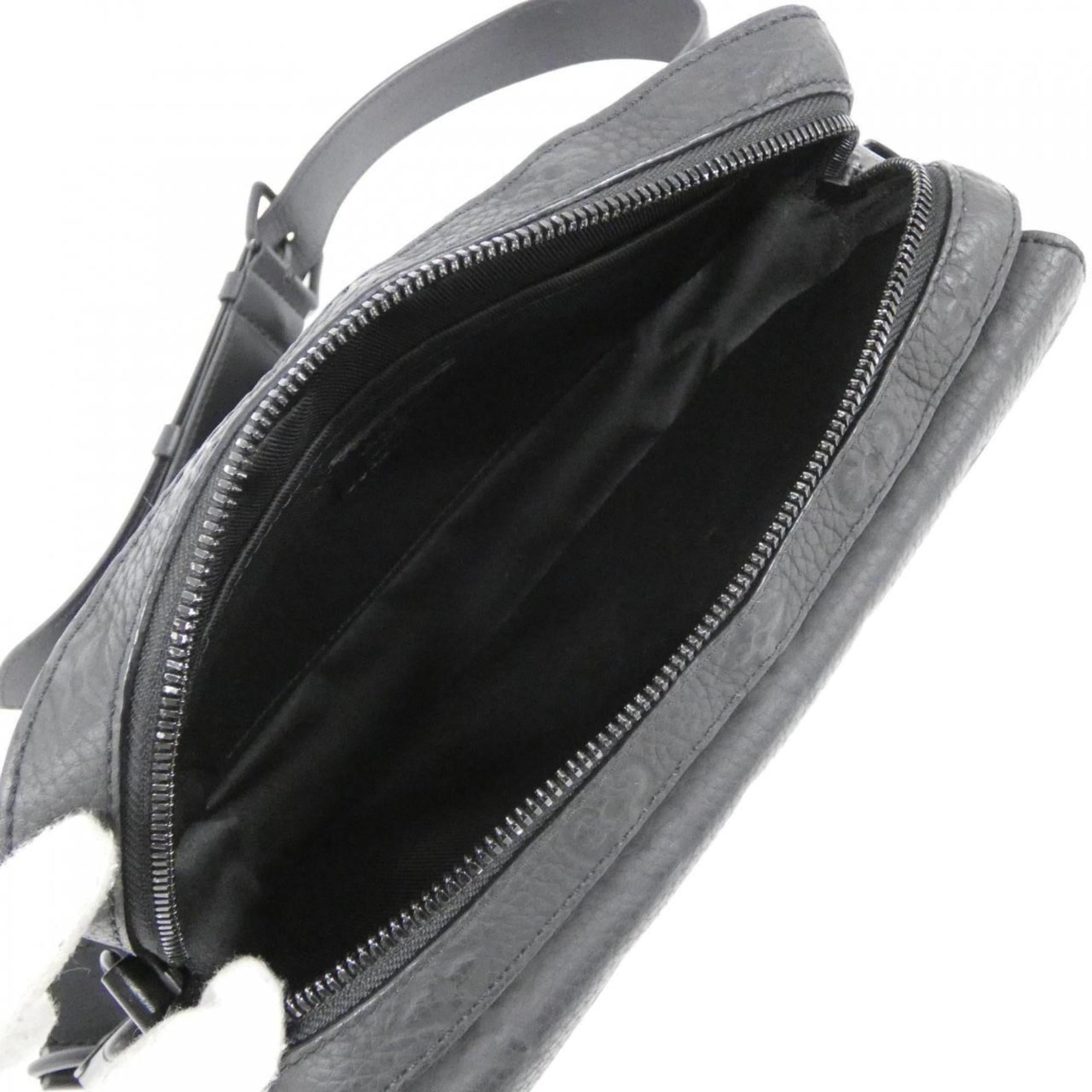 Louis Vuitton Black Leather Messenger Bag Shoulder Bag