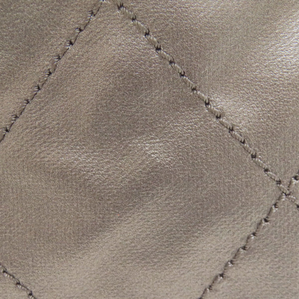 Chanel Silver White Leather Handbag