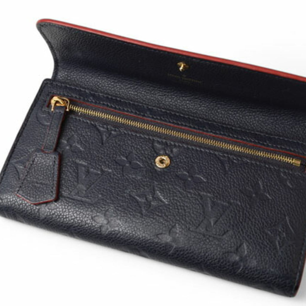 Louis Vuitton Marine Rouge Monogram Monogram Empreinte Long Wallet (Tri-Fold)