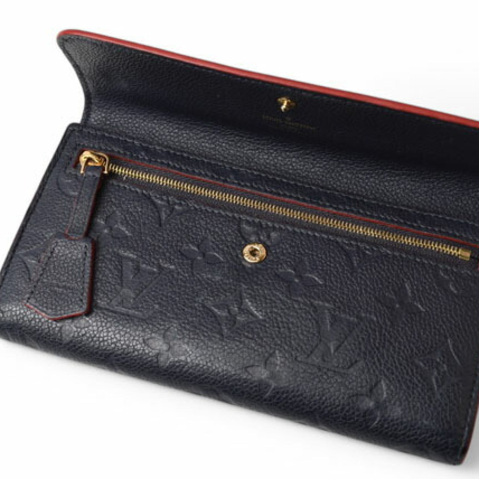 Louis Vuitton Marine Rouge Monogram Monogram Empreinte Long Wallet (Tri-Fold)