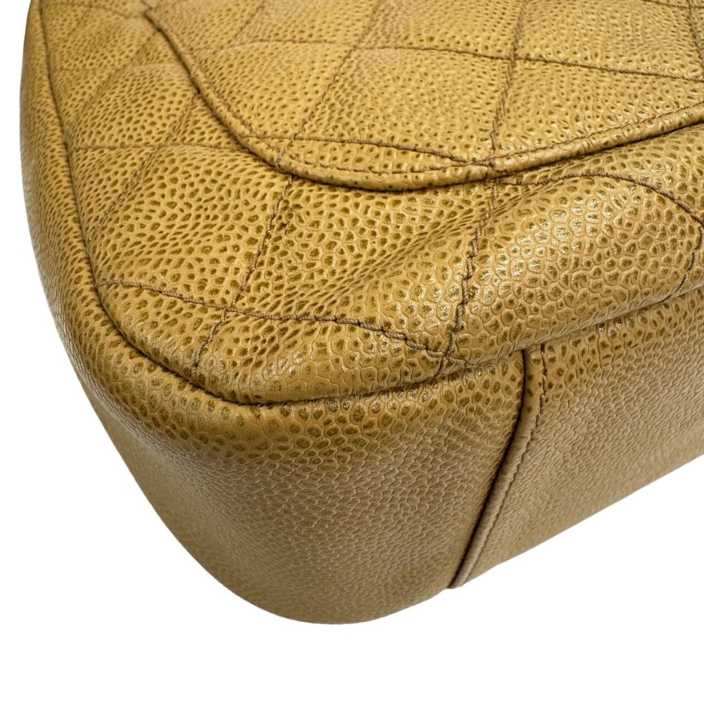 Chanel Beige Grained Calfskin Shoulder Bag
