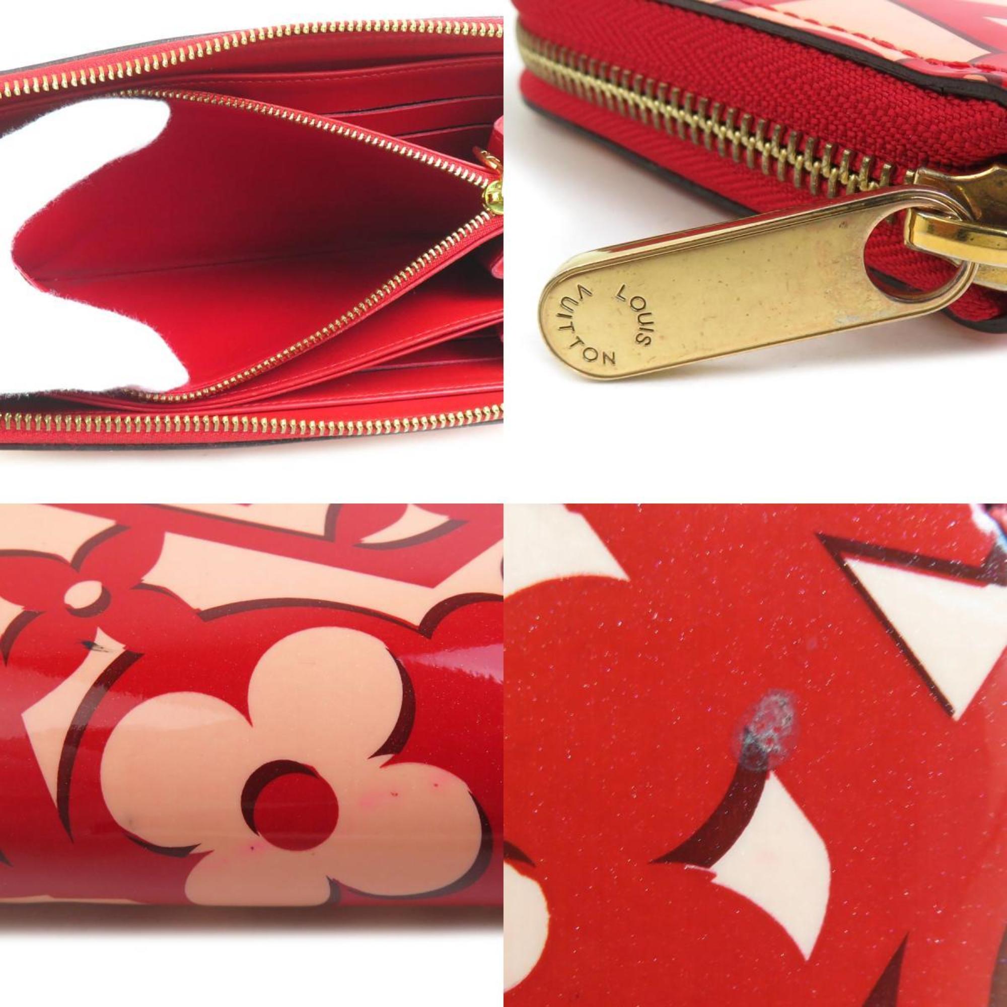Louis Vuitton Pink Red Color Long Wallet