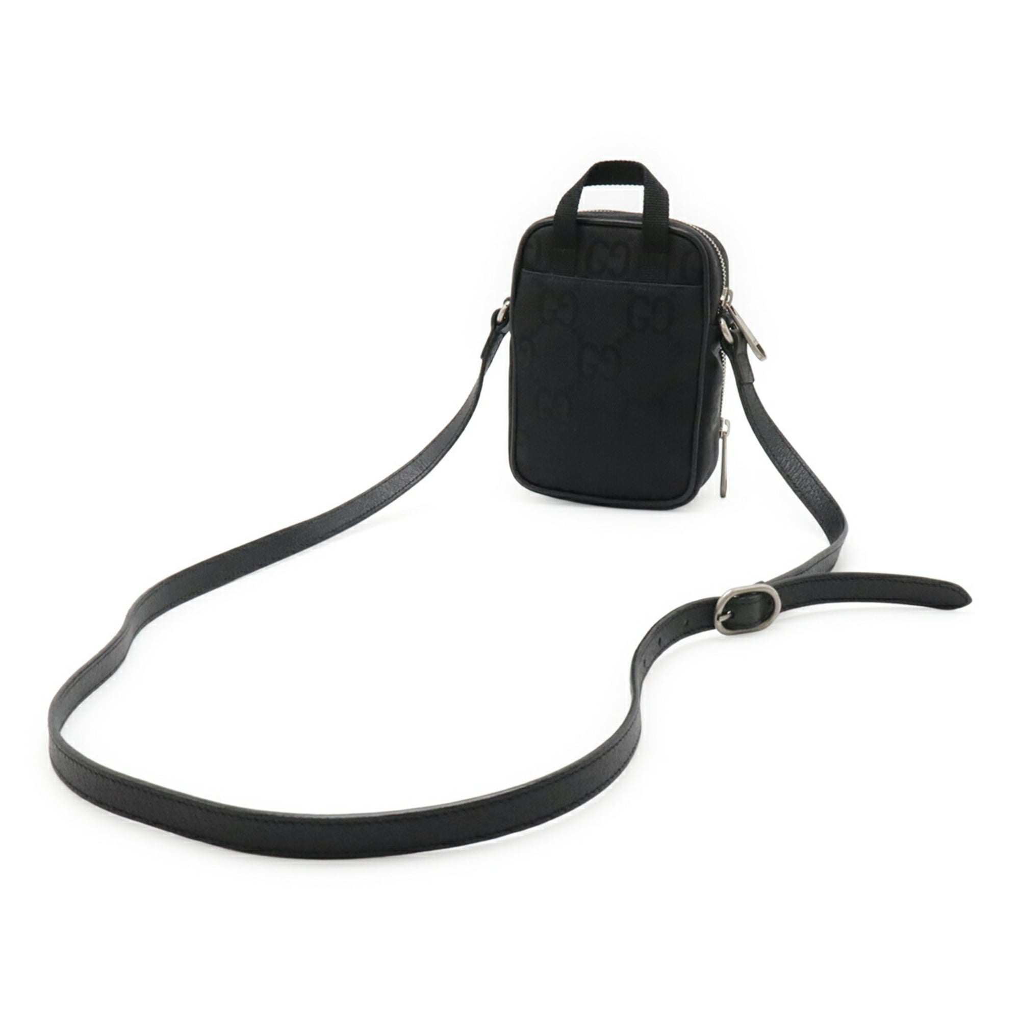 Gucci Black Nylon Canvas Leather Pochette Shoulder Bag (Pre-Owned)