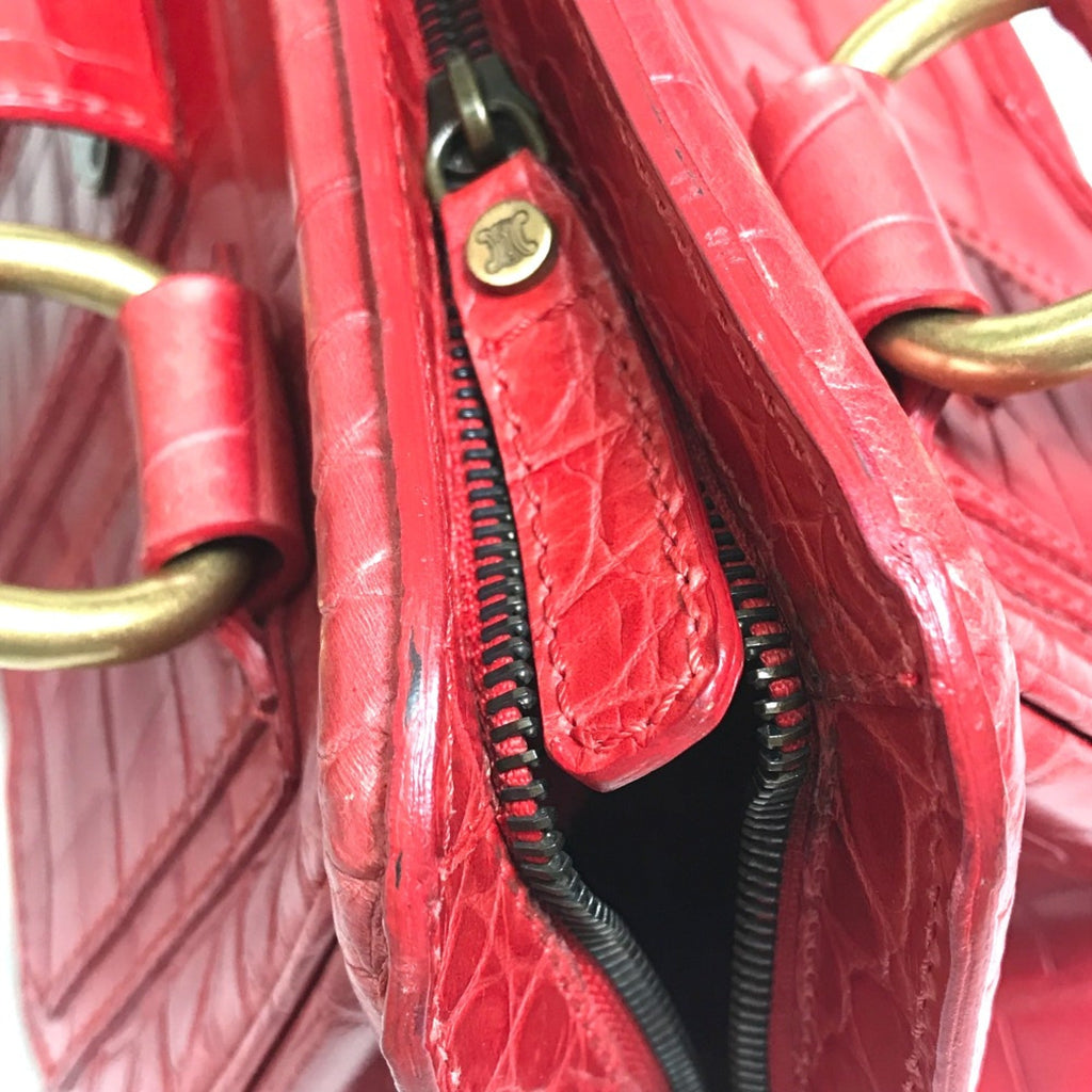 Celine Red Leather Handbag