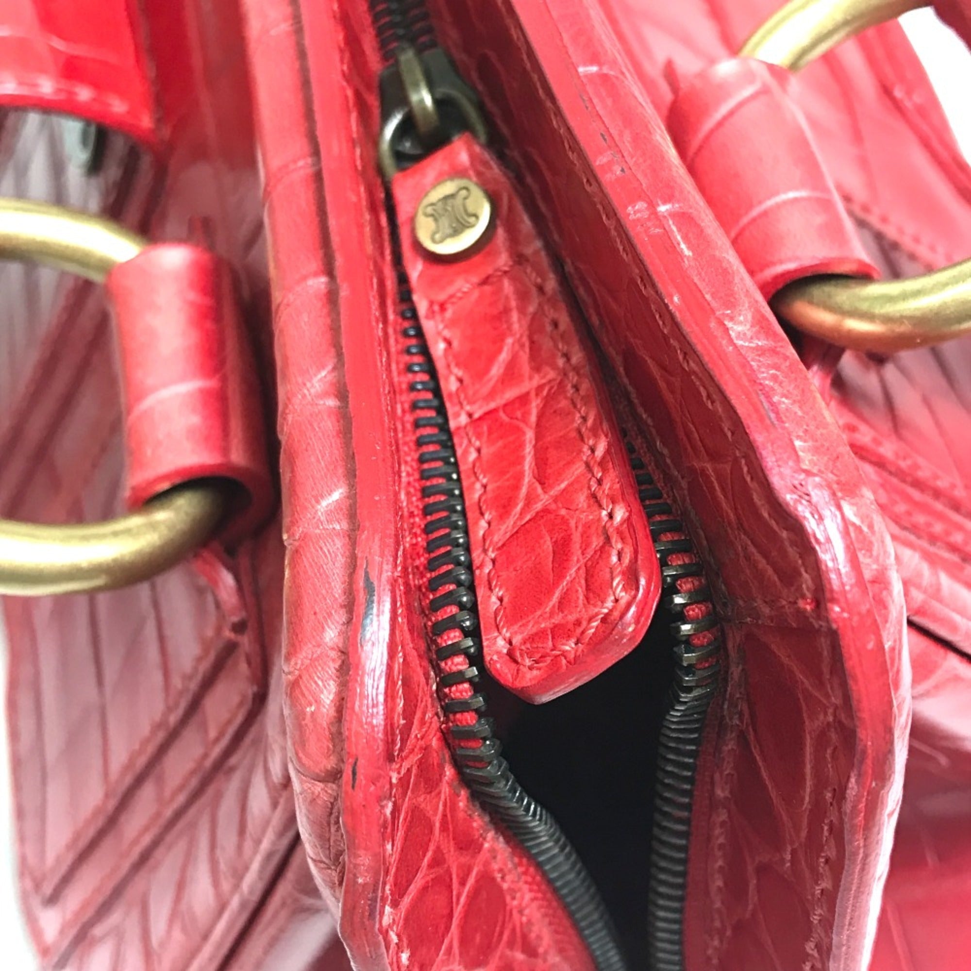 Celine Red Leather Handbag