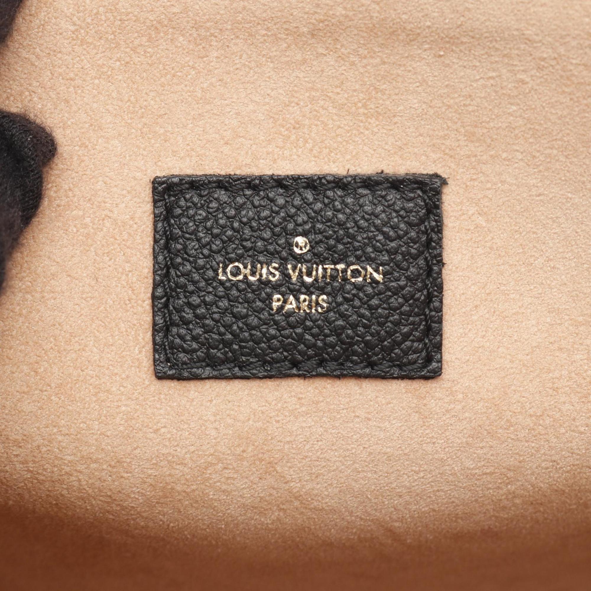 Louis Vuitton Black Brown Monogram Coated Canvas Leather Tote Bag