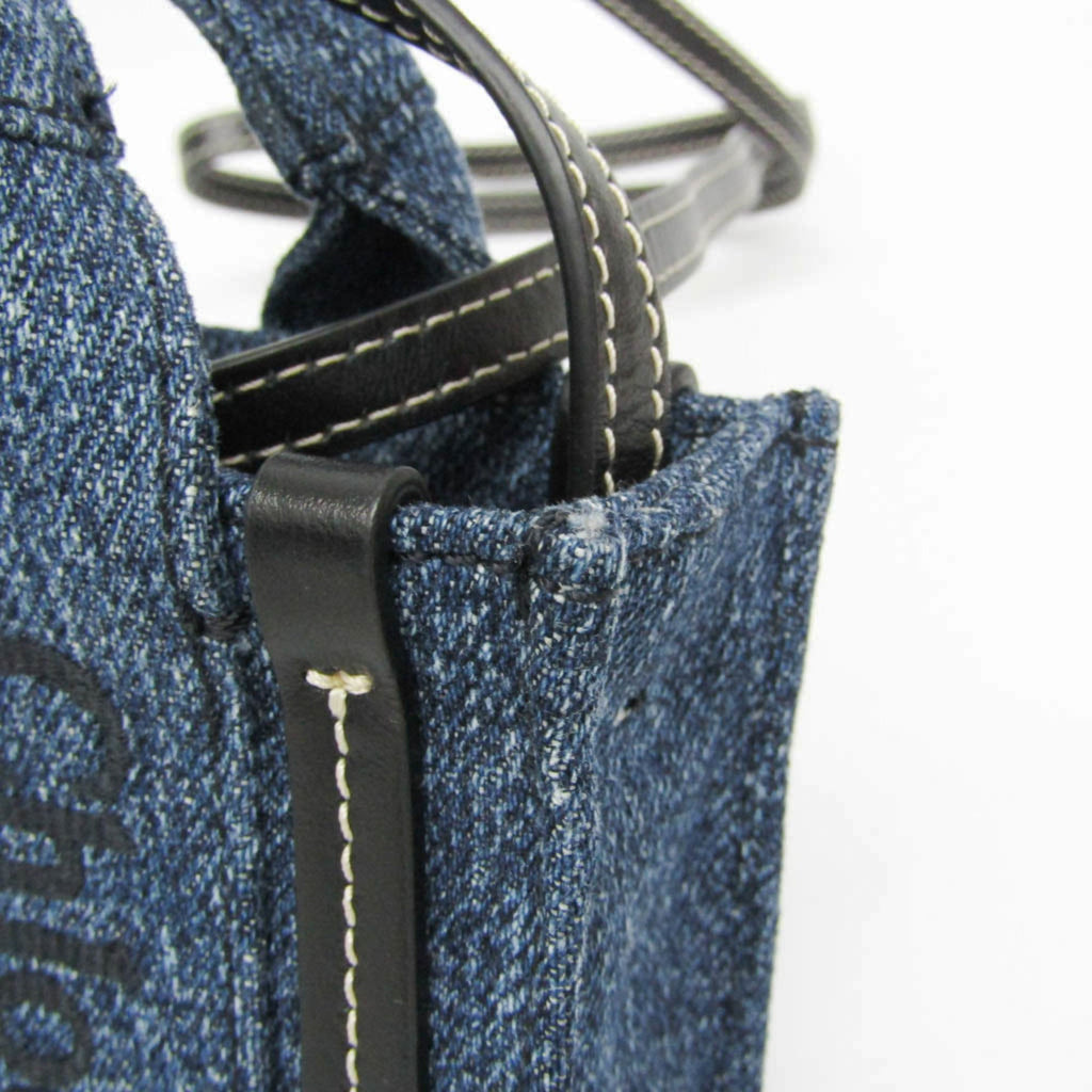 Chloé Black Blue Denim Leather Handbag Shoulder Bag (Pre-Owned)