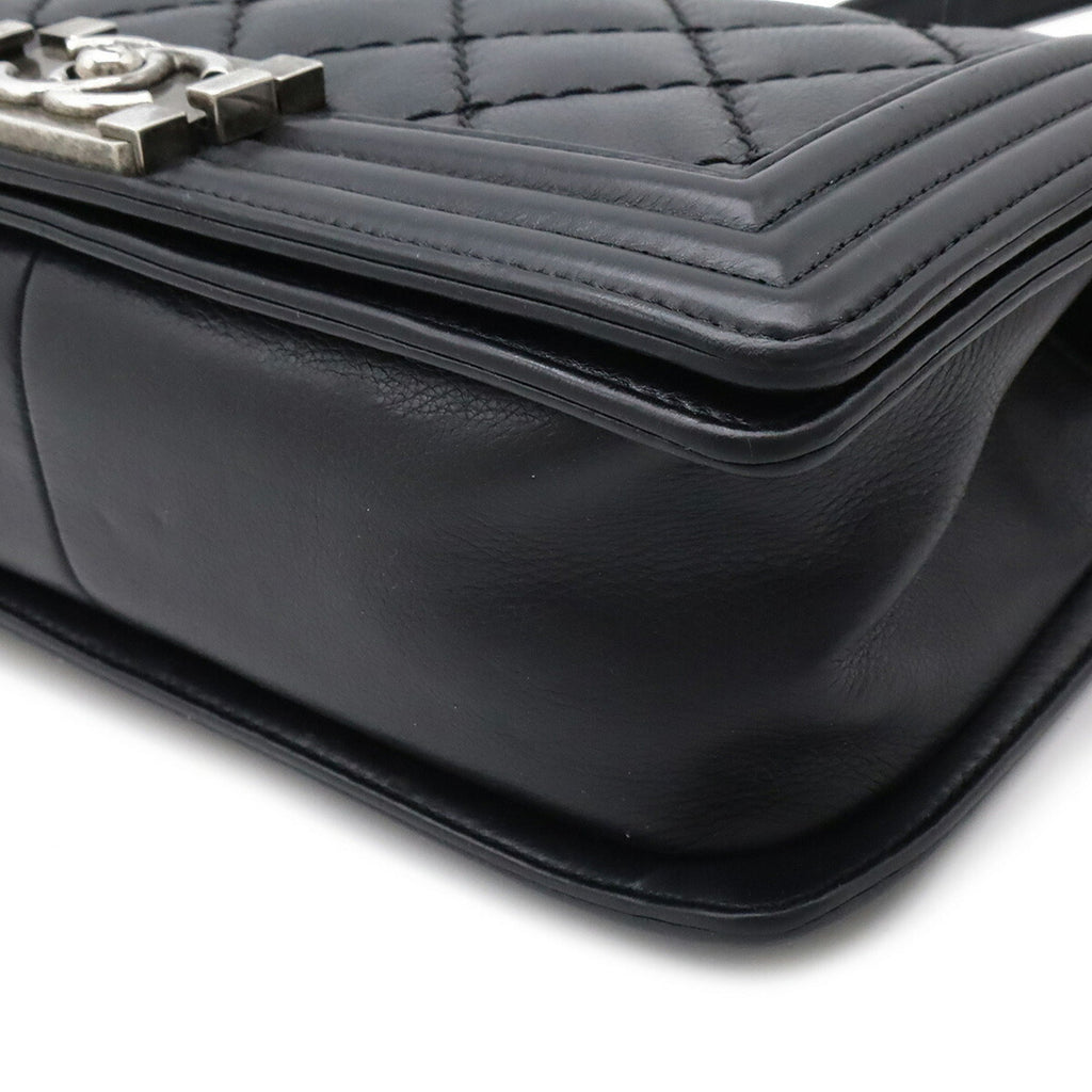 Chanel Wild Stitch Black Leather Shoulder Bag