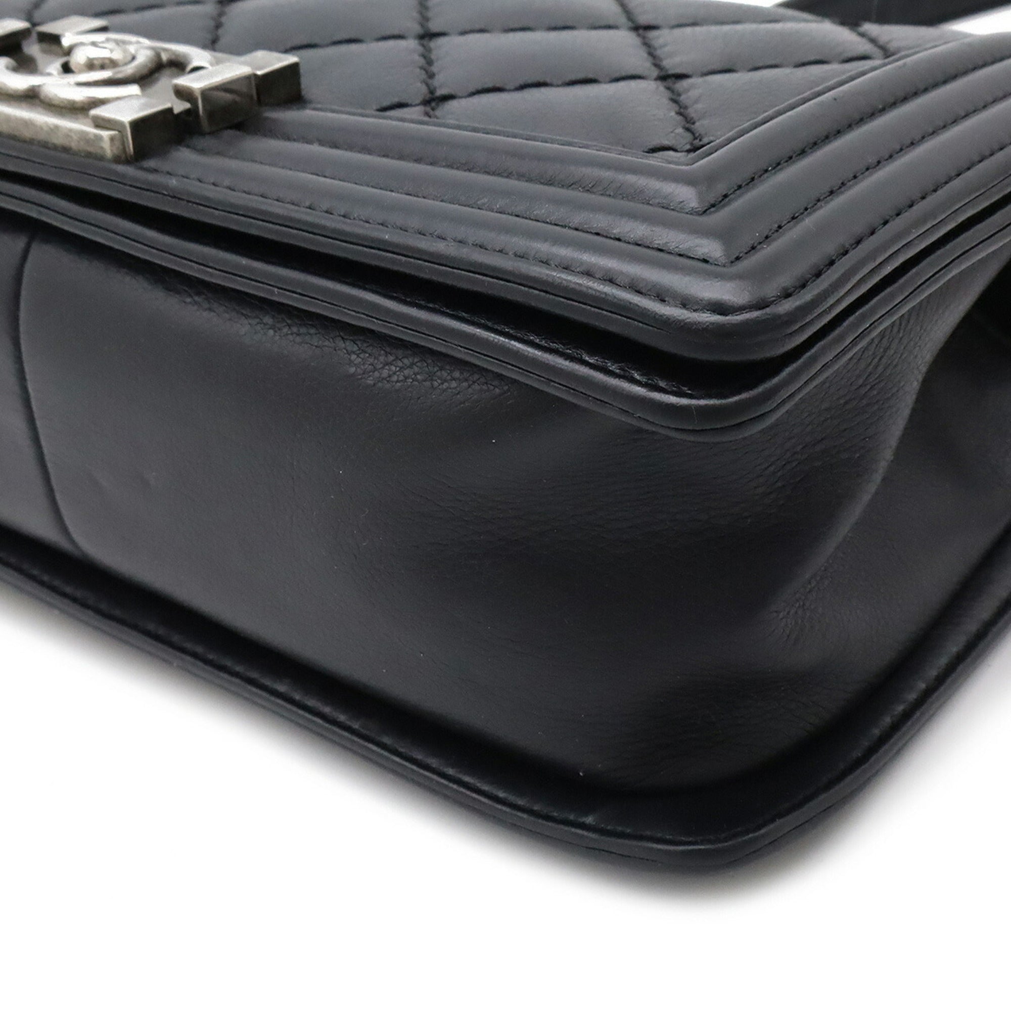 Chanel Wild Stitch Black Leather Shoulder Bag